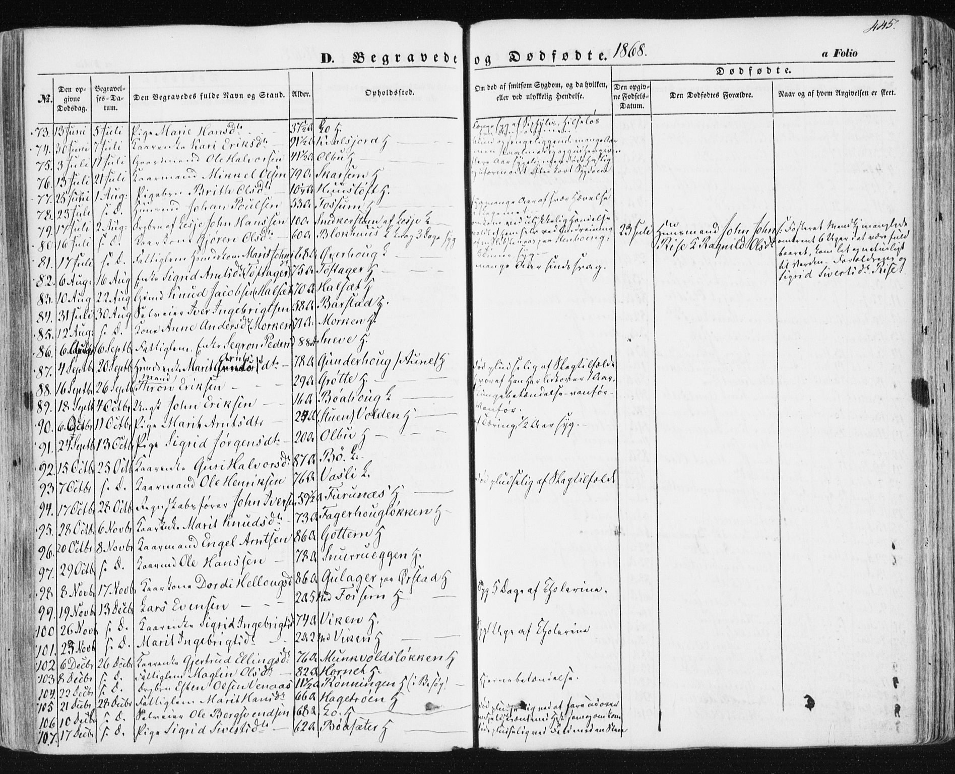 Ministerialprotokoller, klokkerbøker og fødselsregistre - Sør-Trøndelag, AV/SAT-A-1456/678/L0899: Parish register (official) no. 678A08, 1848-1872, p. 445