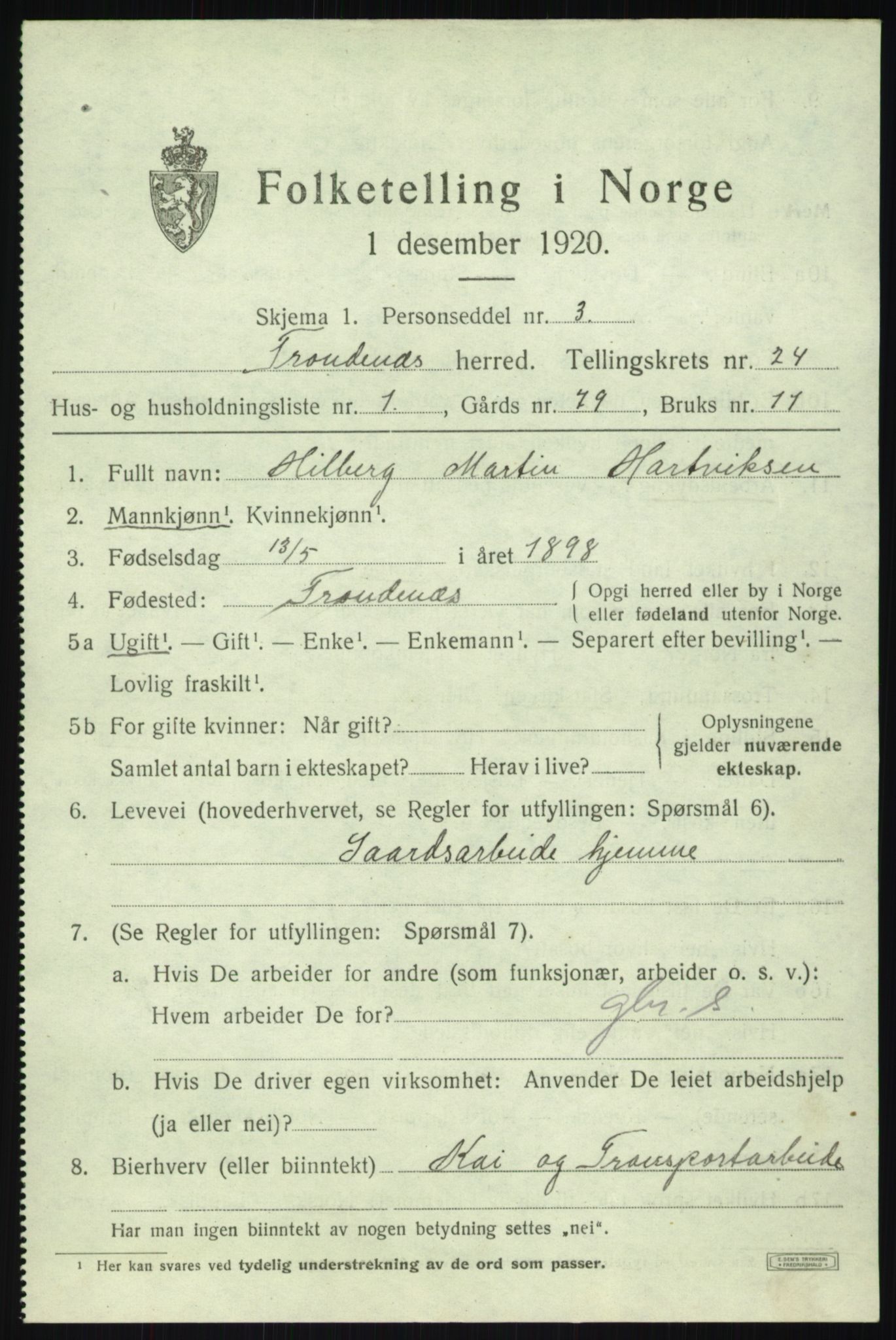 SATØ, 1920 census for Trondenes, 1920, p. 17982