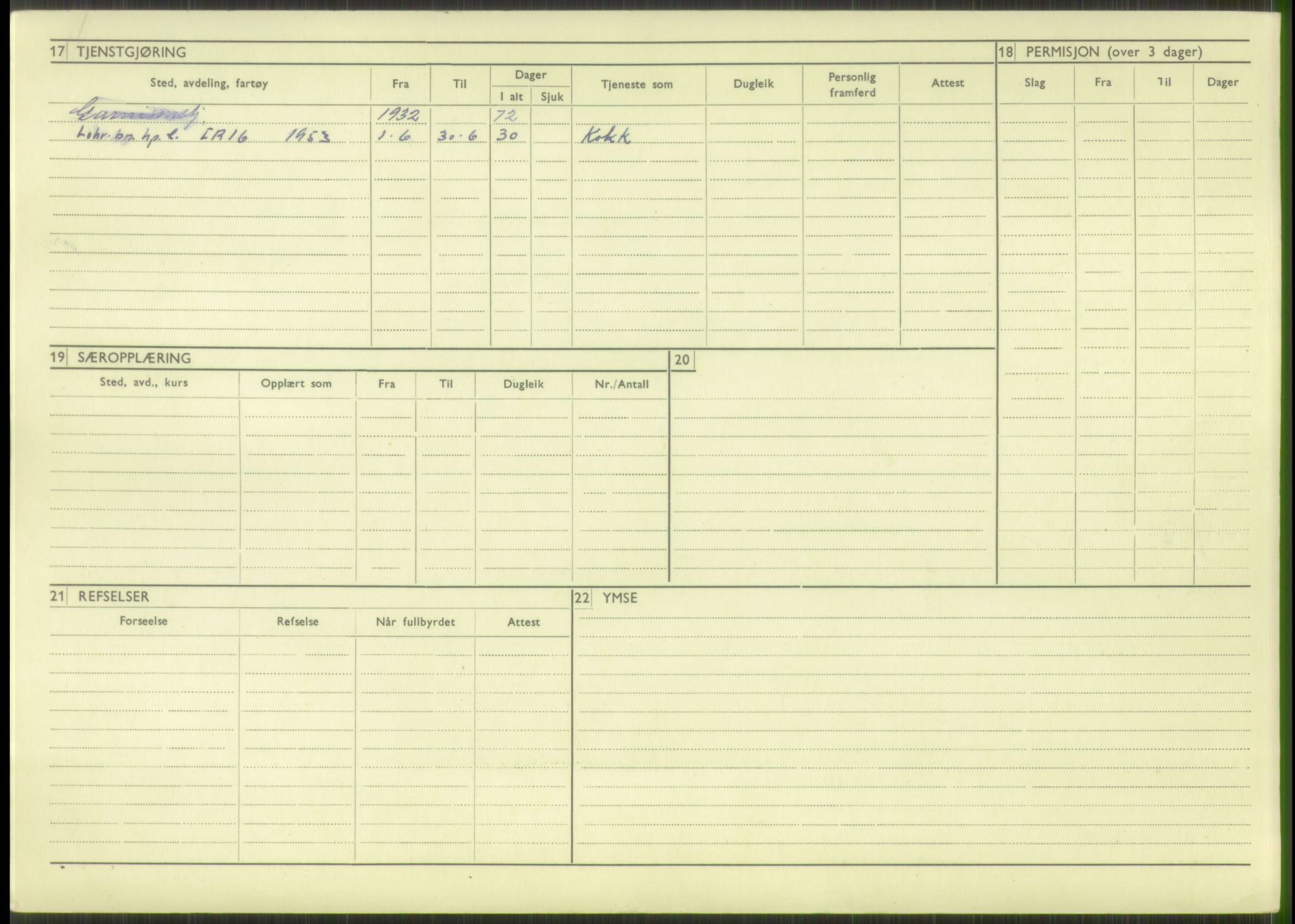 Forsvaret, Troms infanteriregiment nr. 16, AV/RA-RAFA-3146/P/Pa/L0016: Rulleblad for regimentets menige mannskaper, årsklasse 1932, 1932, p. 14
