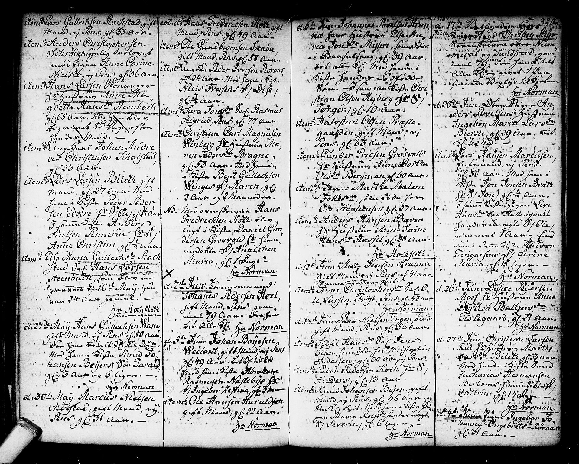 Kongsberg kirkebøker, AV/SAKO-A-22/F/Fa/L0006: Parish register (official) no. I 6, 1783-1797, p. 320