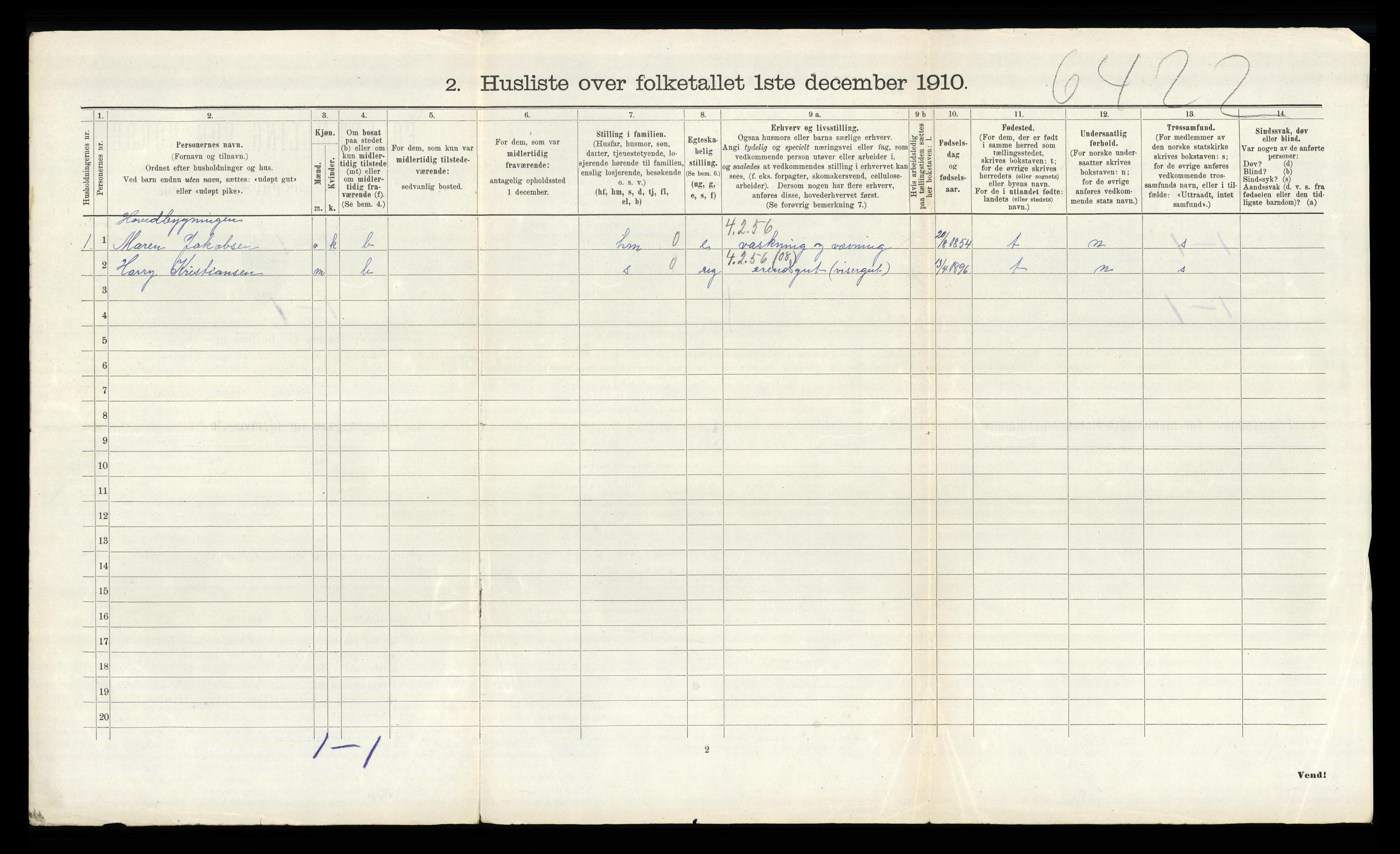 RA, 1910 census for Borre, 1910, p. 358