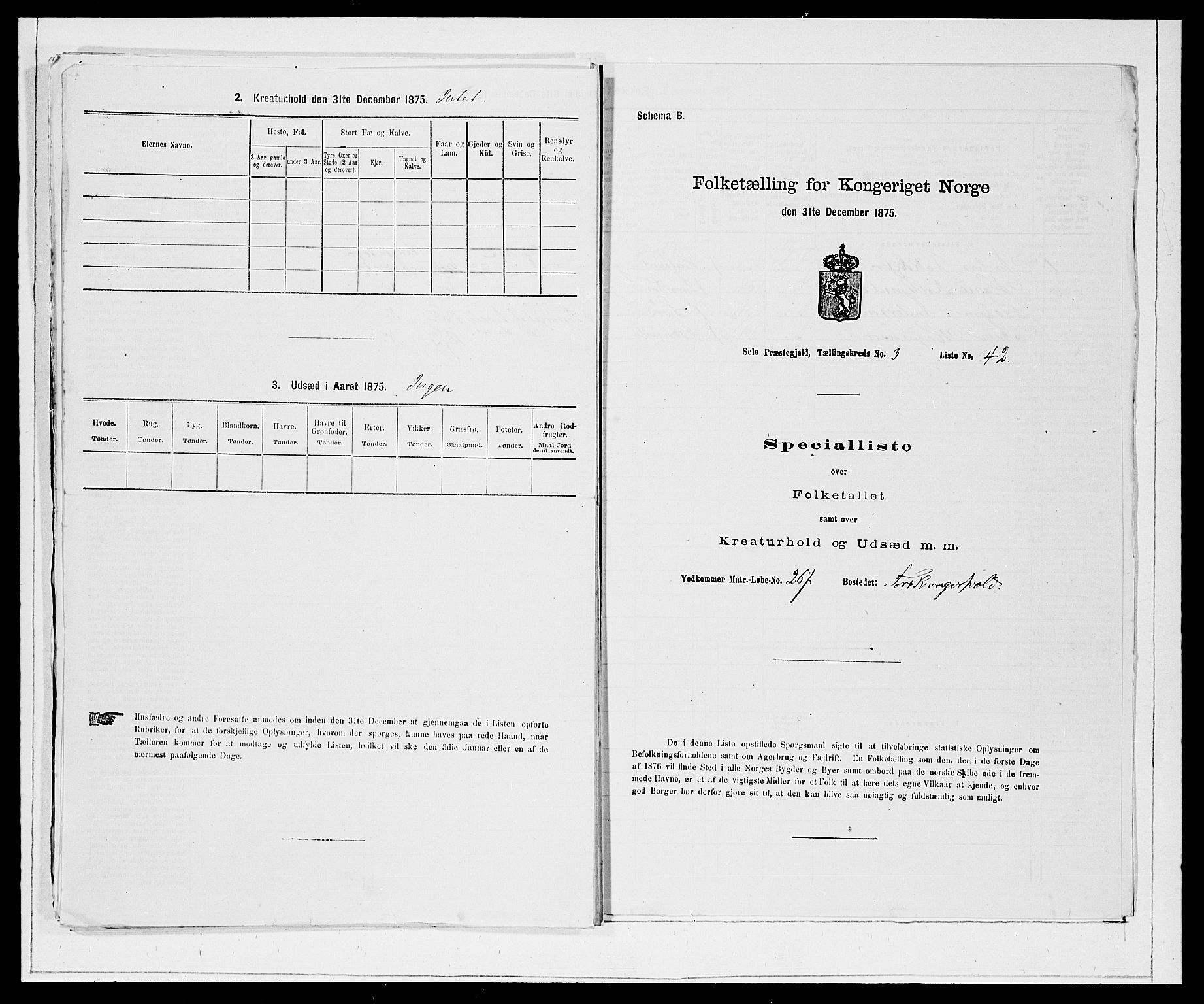 SAB, 1875 Census for 1441P Selje, 1875, p. 458