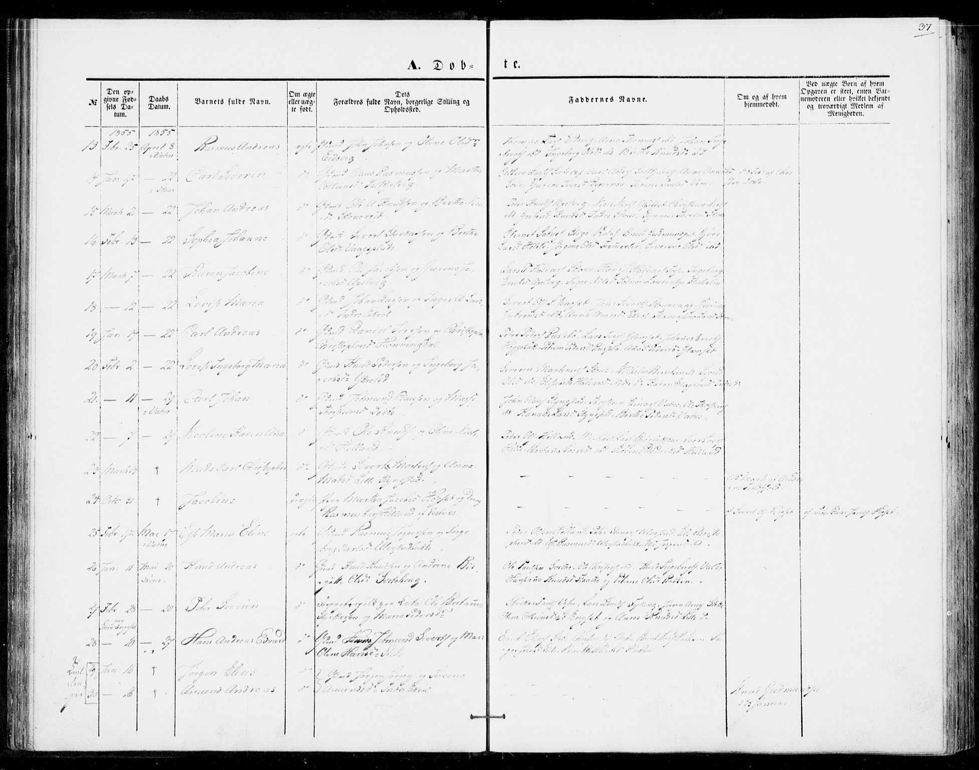 Ministerialprotokoller, klokkerbøker og fødselsregistre - Møre og Romsdal, SAT/A-1454/524/L0353: Parish register (official) no. 524A05, 1848-1856, p. 37