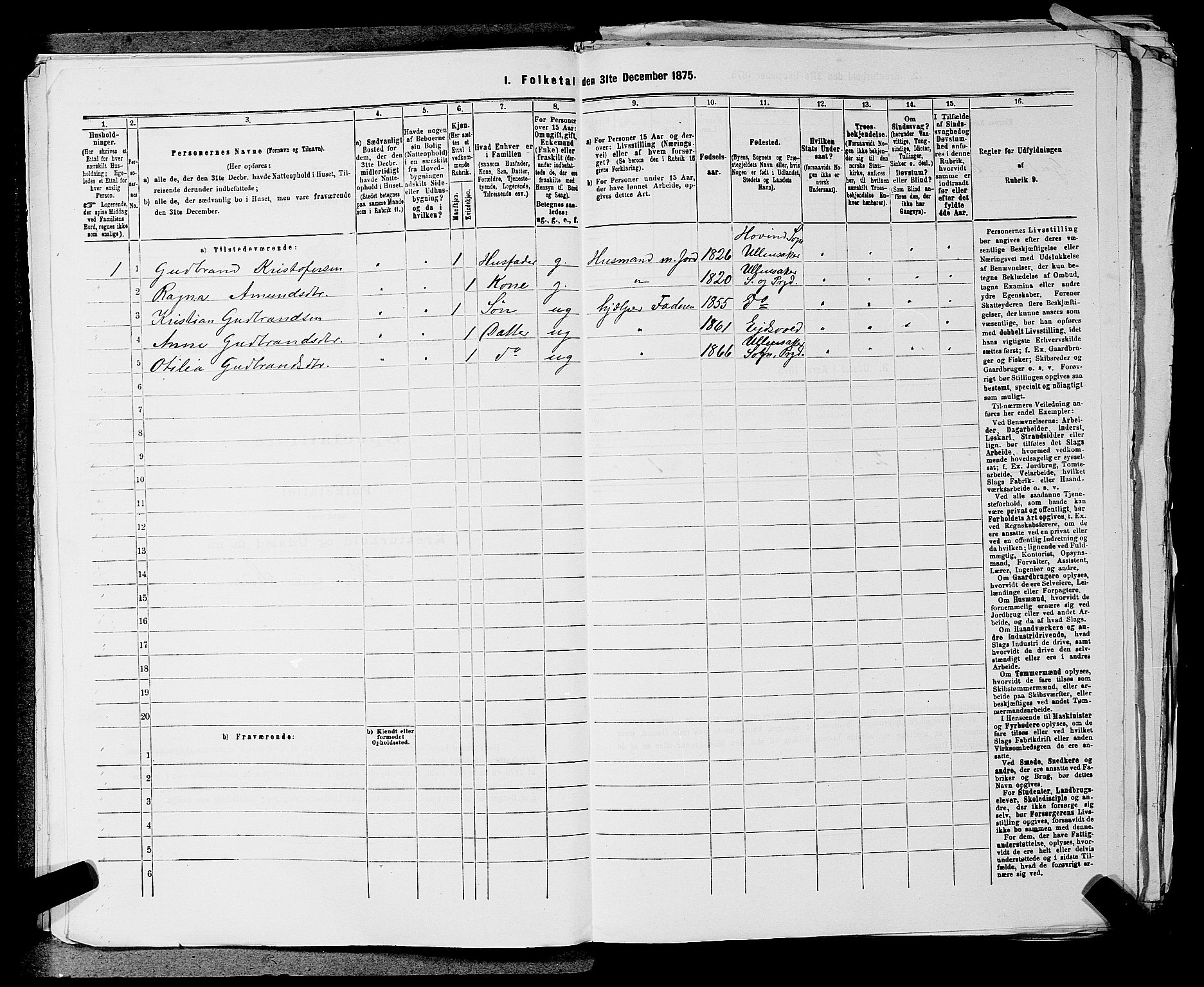 RA, 1875 census for 0237P Eidsvoll, 1875, p. 1813