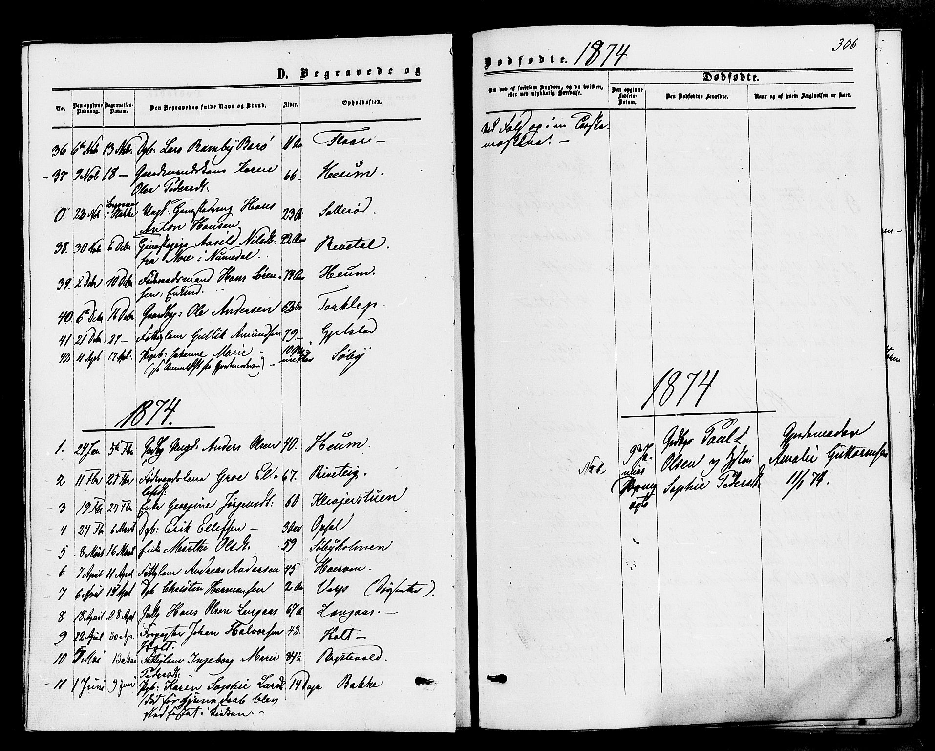 Våle kirkebøker, AV/SAKO-A-334/F/Fa/L0010: Parish register (official) no. I 10, 1861-1877, p. 306