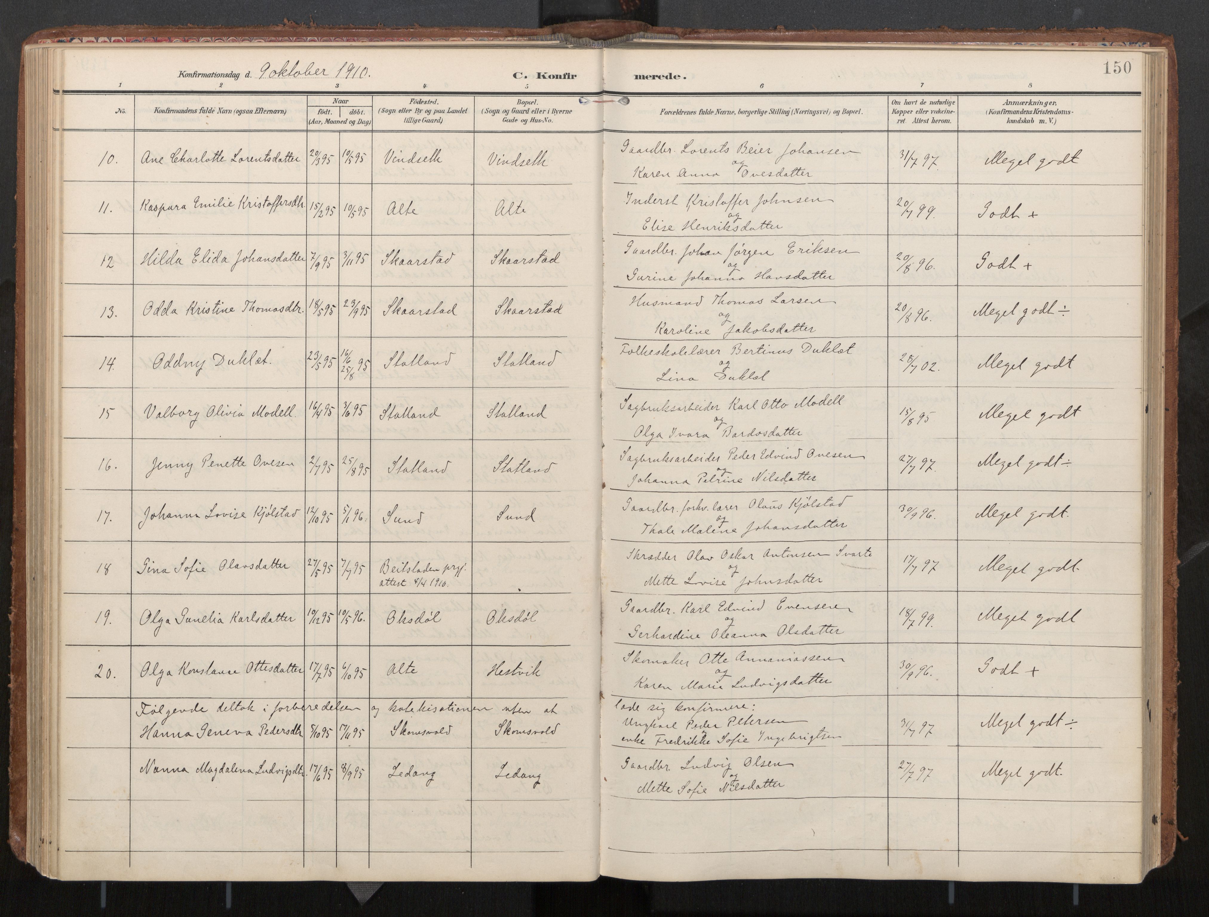 Ministerialprotokoller, klokkerbøker og fødselsregistre - Nord-Trøndelag, AV/SAT-A-1458/774/L0629: Parish register (official), 1904-1926, p. 150