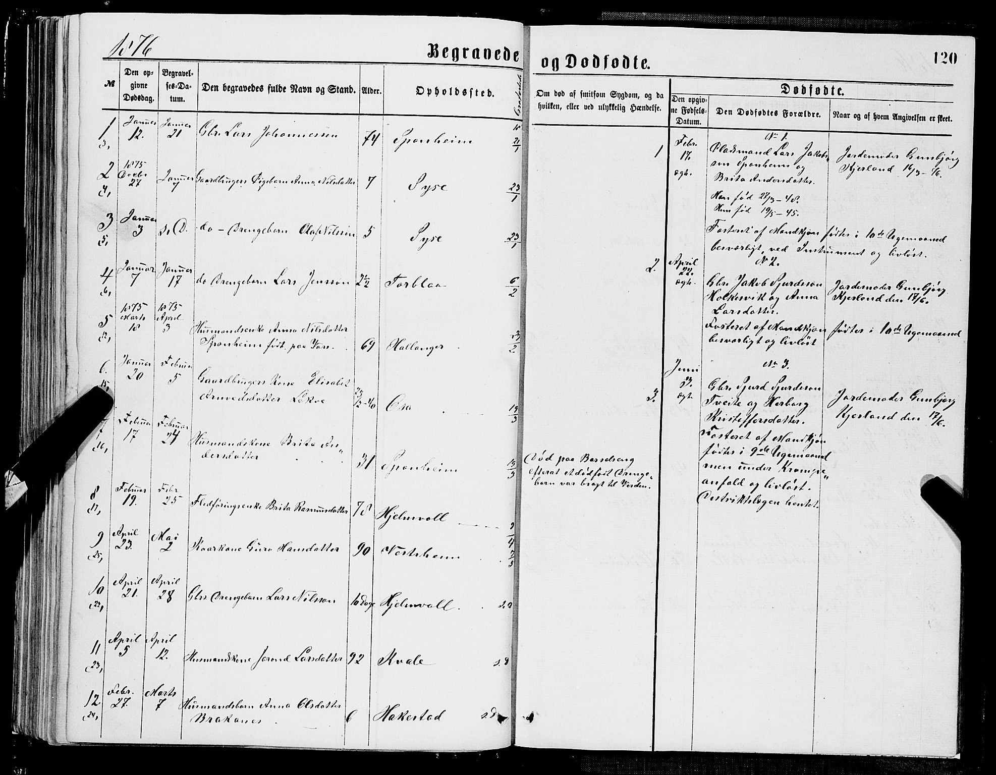 Ulvik sokneprestembete, SAB/A-78801/H/Hab: Parish register (copy) no. A 2, 1869-1882, p. 120