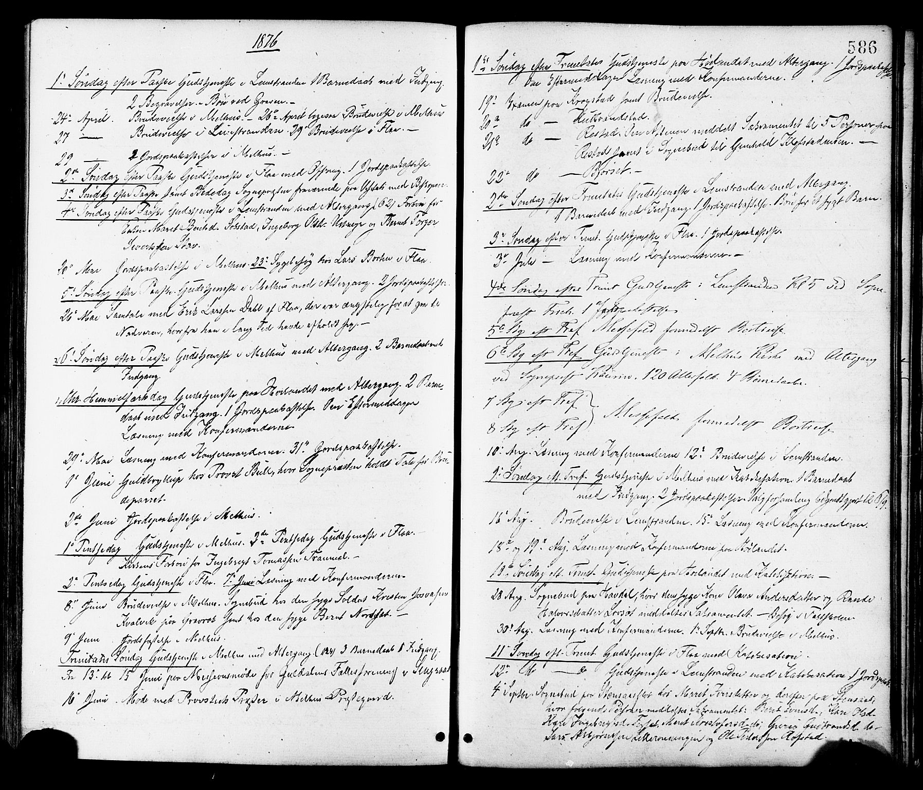 Ministerialprotokoller, klokkerbøker og fødselsregistre - Sør-Trøndelag, SAT/A-1456/691/L1079: Parish register (official) no. 691A11, 1873-1886, p. 586