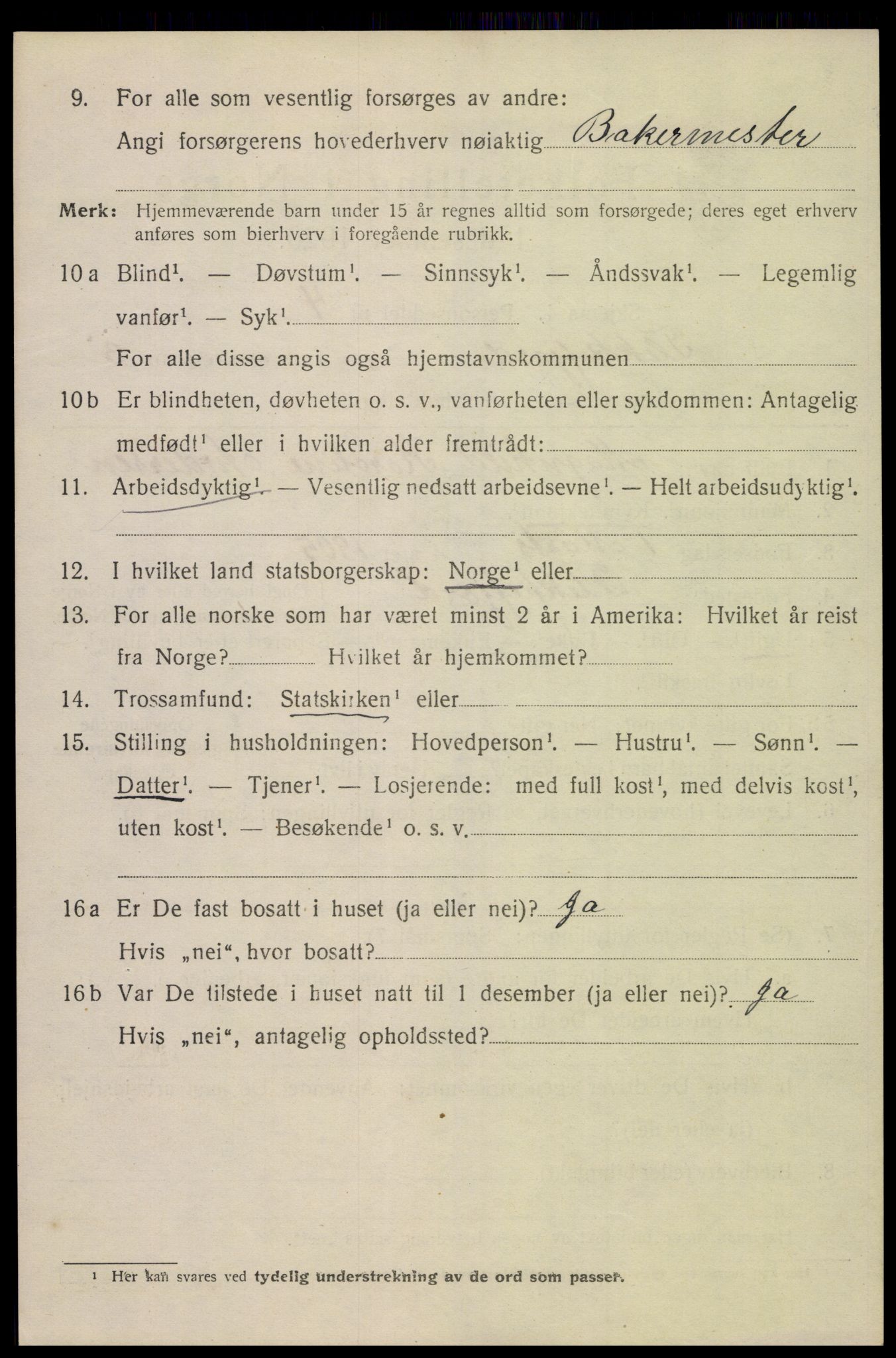 SAK, 1920 census for Flekkefjord, 1920, p. 3841