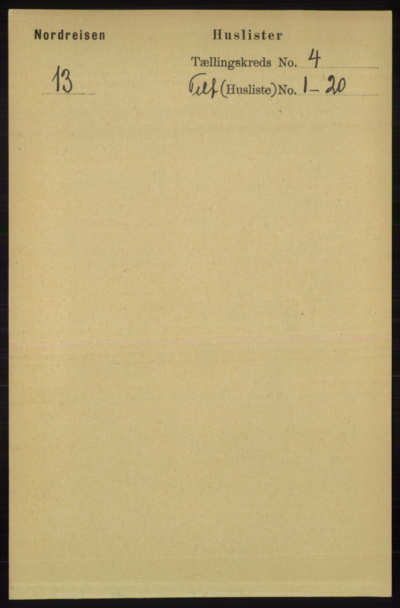 RA, 1891 census for 1942 Nordreisa, 1891, p. 1509