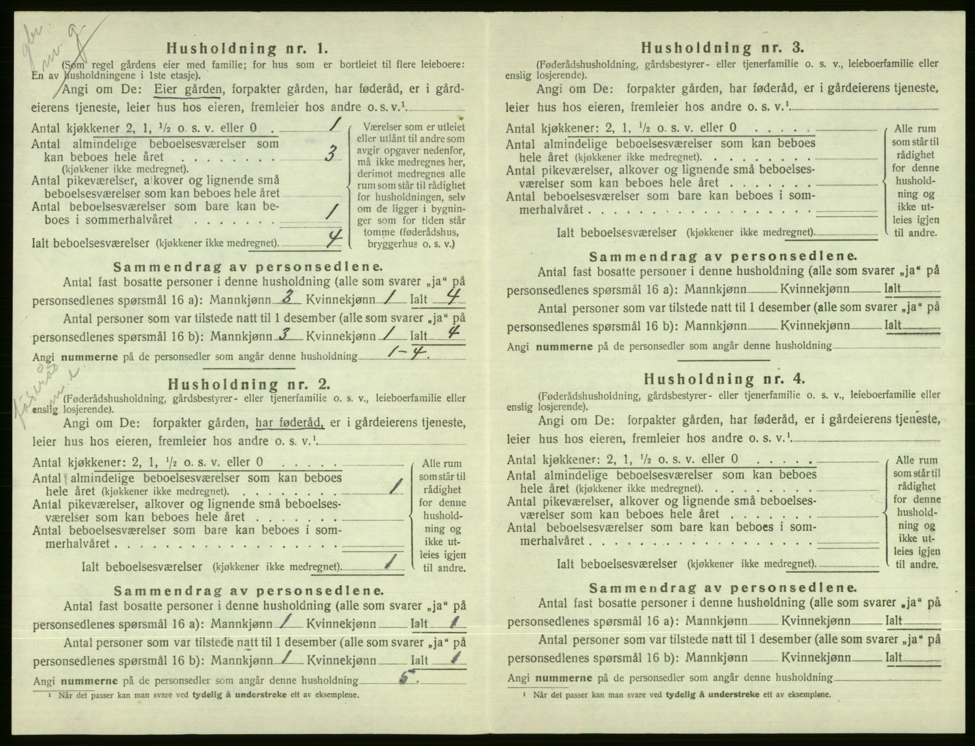 SAB, 1920 census for Voss, 1920, p. 2574