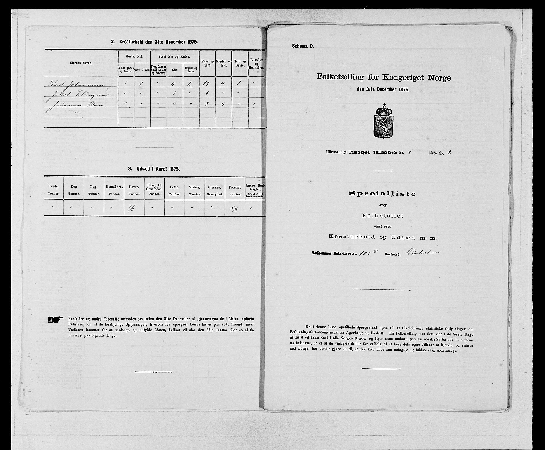 SAB, 1875 census for 1230P Ullensvang, 1875, p. 125