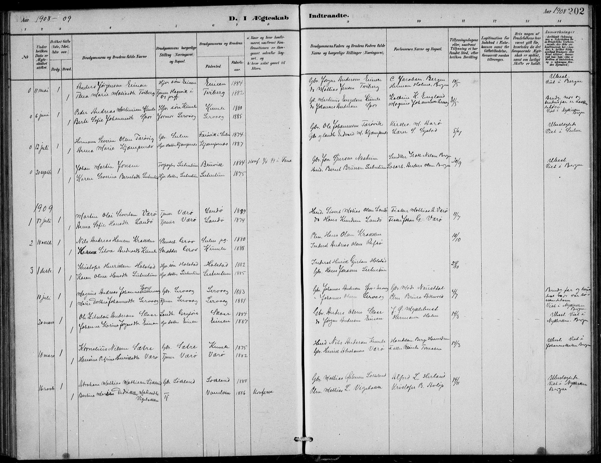 Askvoll sokneprestembete, SAB/A-79501/H/Hab/Habb/L0001: Parish register (copy) no. B 1, 1879-1909, p. 202