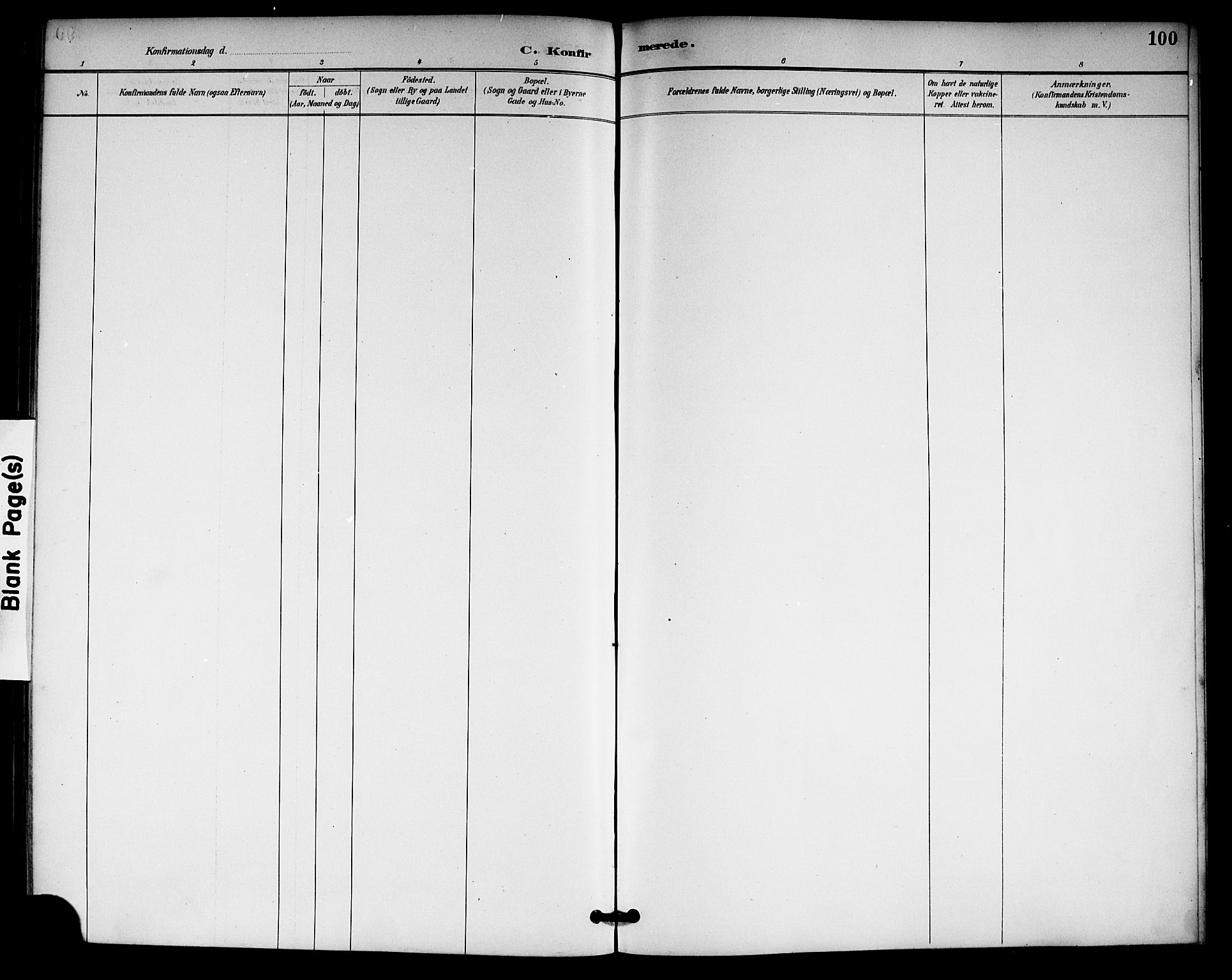 Gransherad kirkebøker, AV/SAKO-A-267/G/Gb/L0003: Parish register (copy) no. II 3, 1887-1921, p. 100