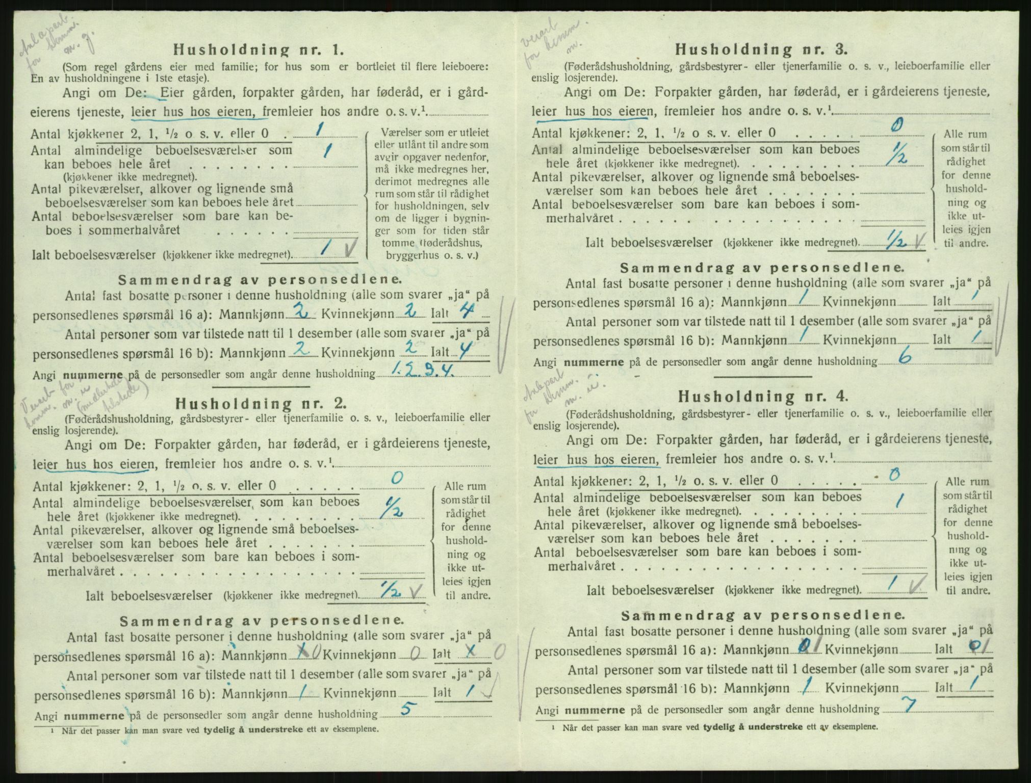 SAK, 1920 census for Iveland, 1920, p. 188