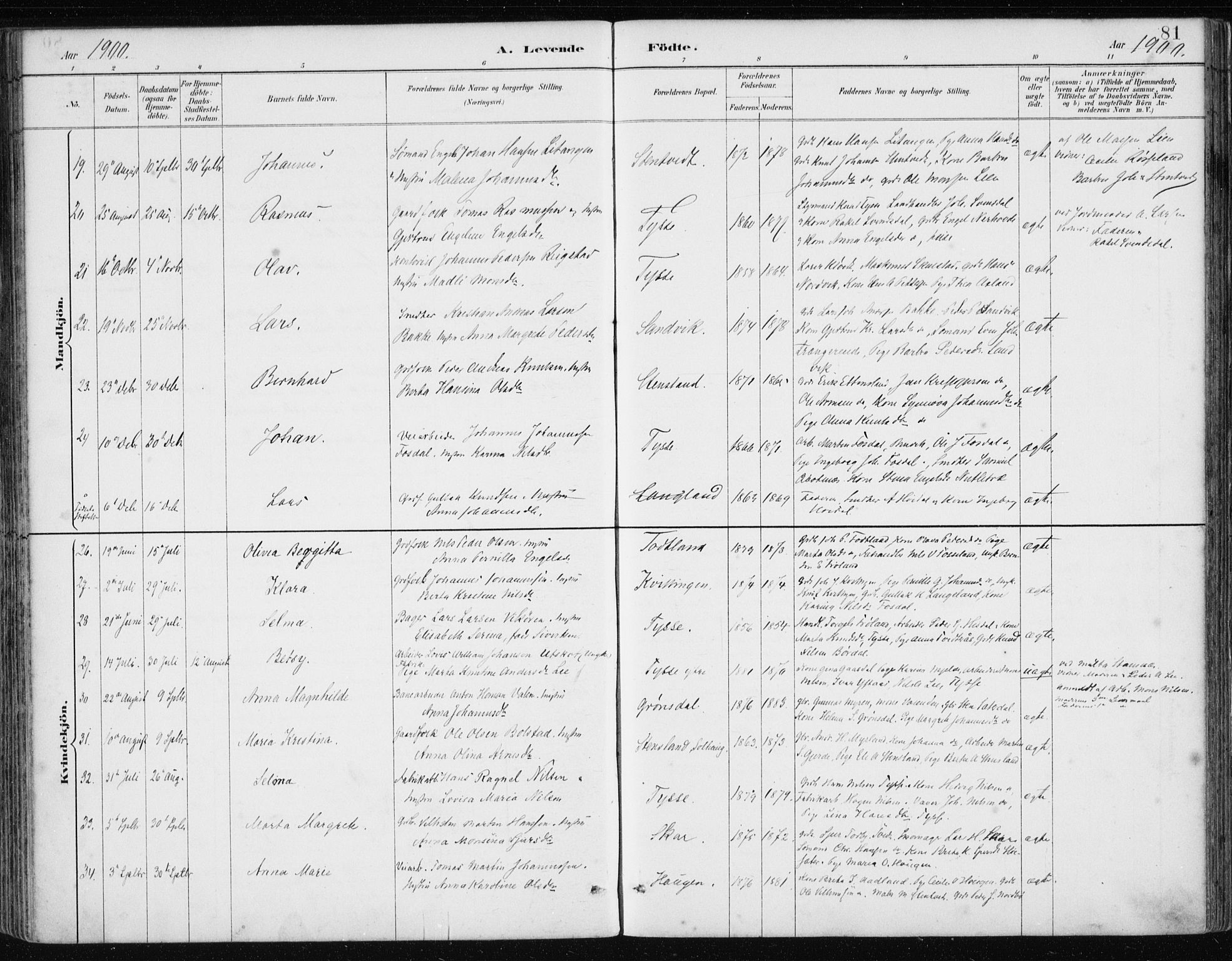 Samnanger Sokneprestembete, SAB/A-77501/H/Haa: Parish register (official) no. A 1, 1885-1901, p. 81