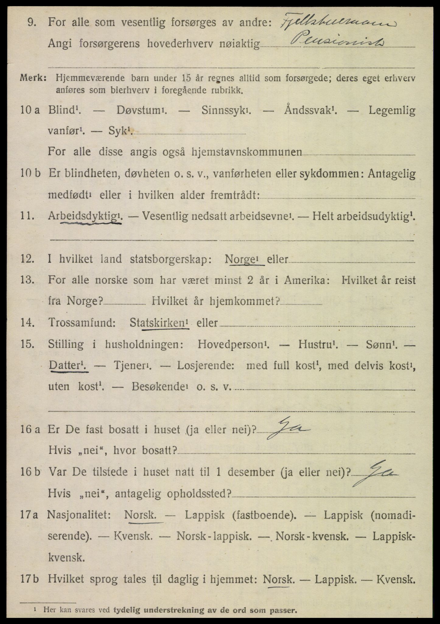 SAT, 1920 census for Hattfjelldal, 1920, p. 1591