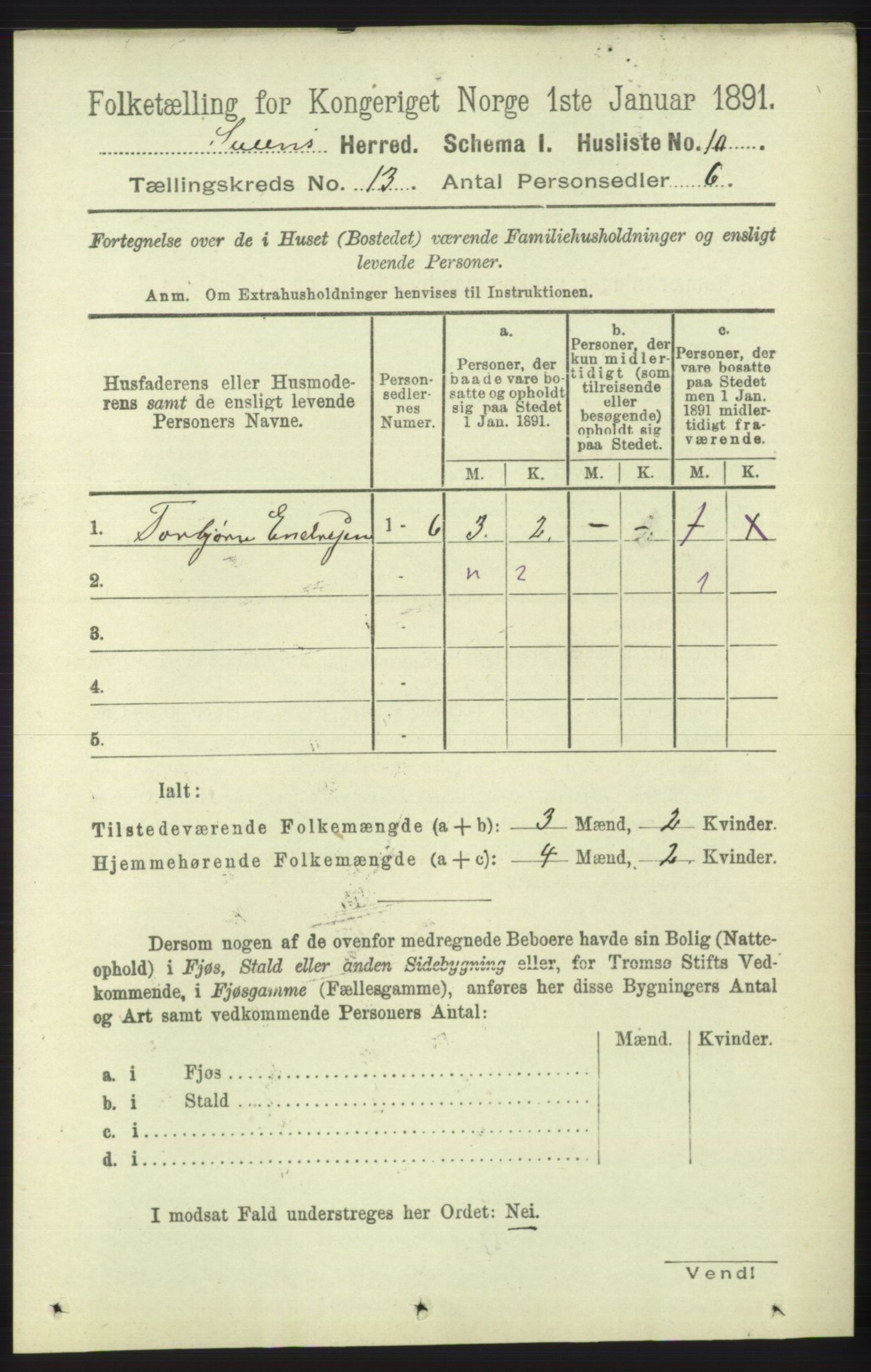 RA, 1891 census for 1216 Sveio, 1891, p. 3627