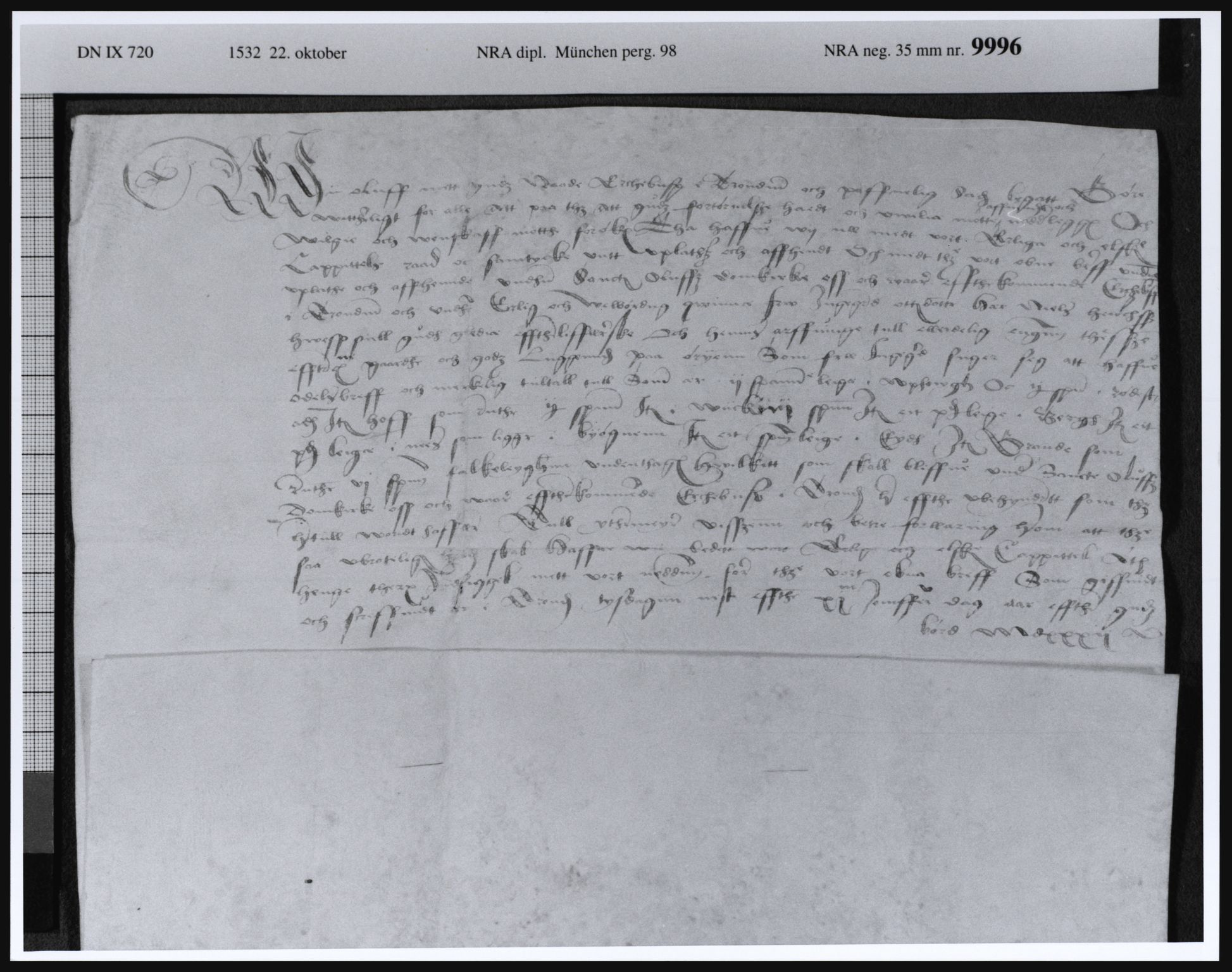 Riksarkivets diplomsamling, AV/RA-EA-5965/F13/F13a/L0011: Pergament nr. 96-99, 1532, p. 12