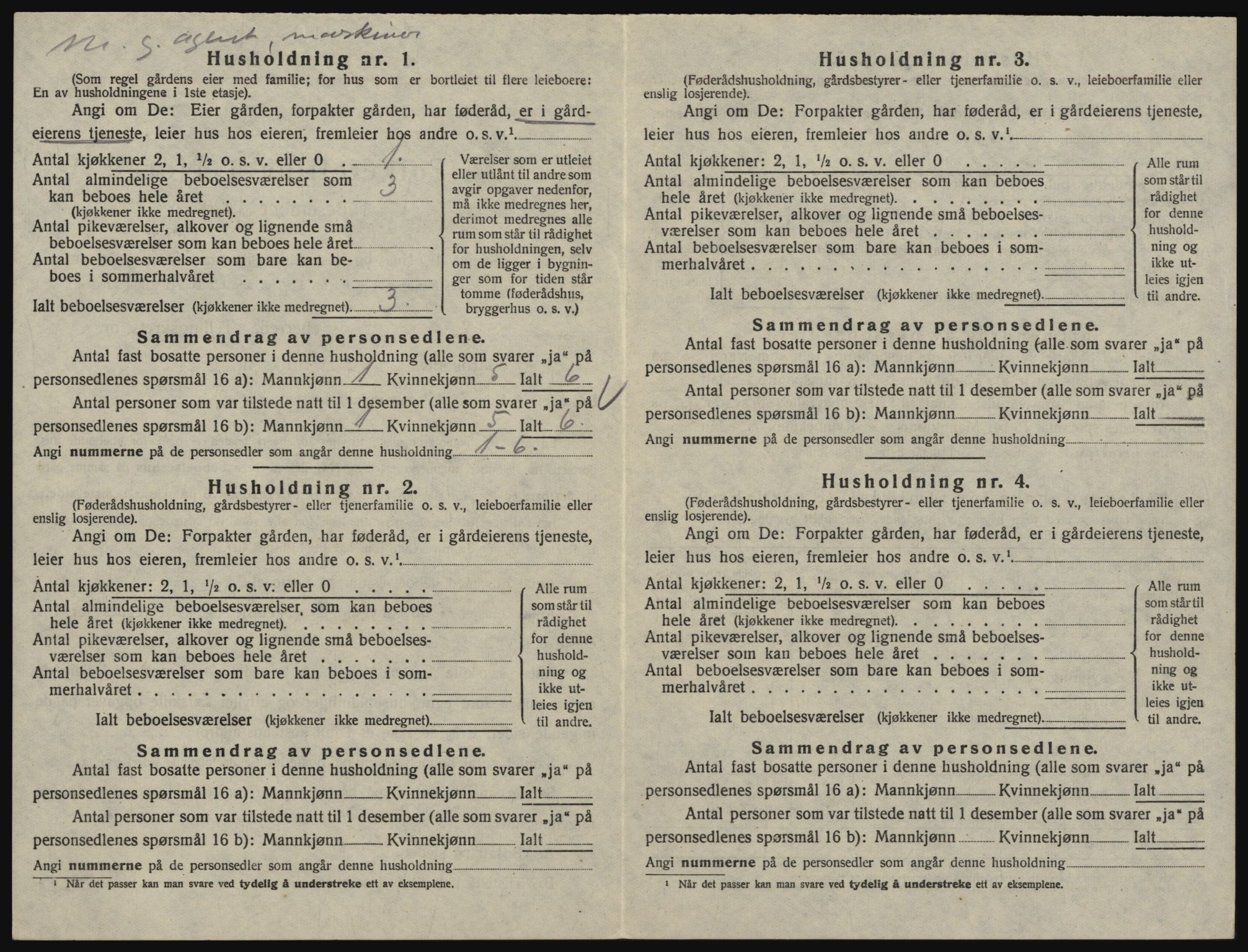 SAO, 1920 census for Glemmen, 1920, p. 498