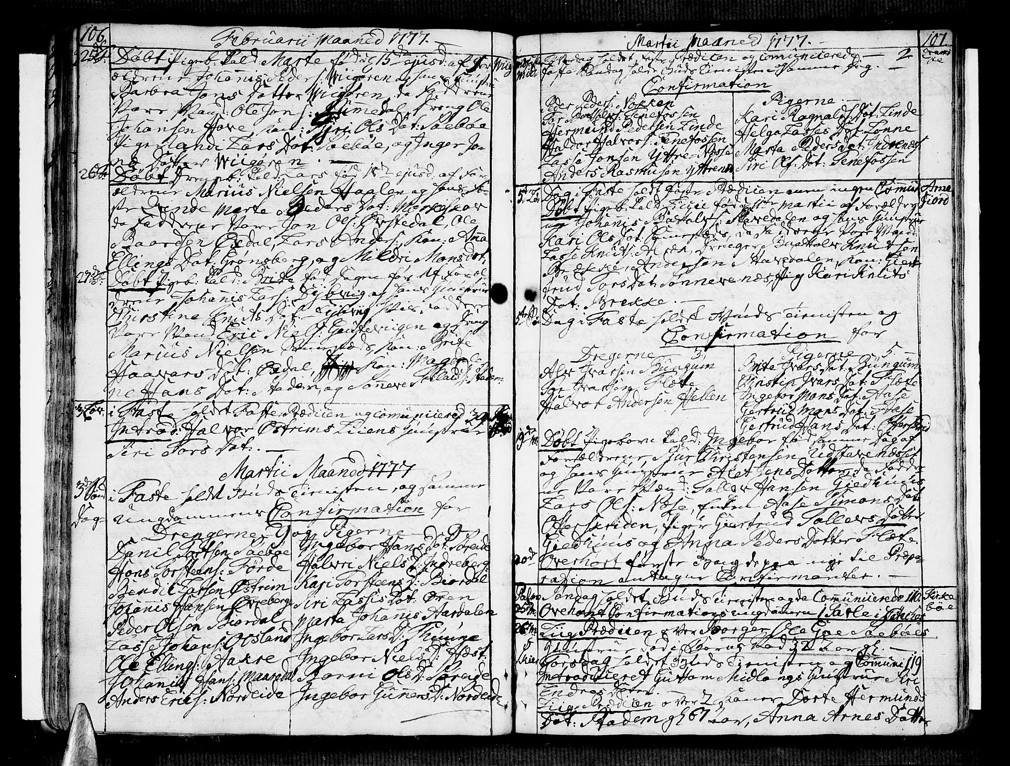 Vik sokneprestembete, SAB/A-81501: Parish register (official) no. A 4, 1772-1783, p. 106-107