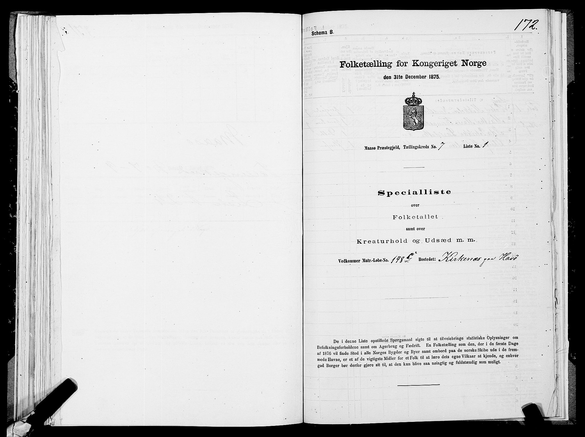 SATØ, 1875 census for 2018P Måsøy, 1875, p. 1172