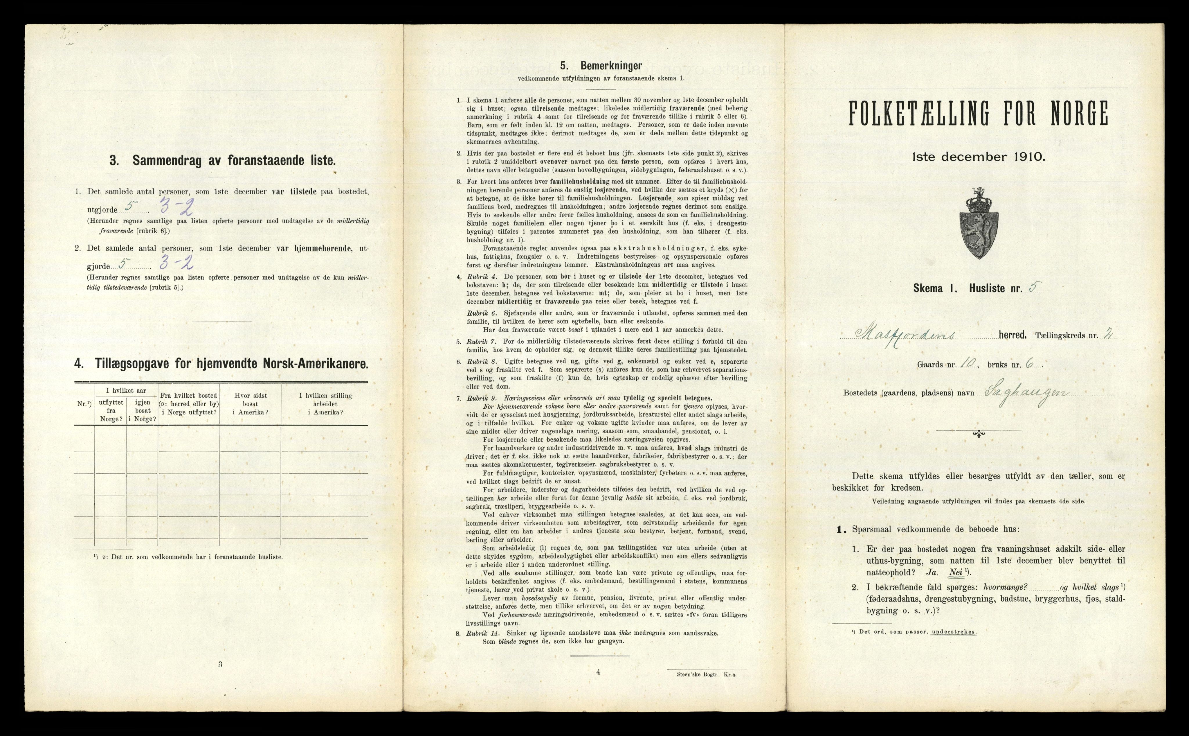 RA, 1910 census for Masfjorden, 1910, p. 118