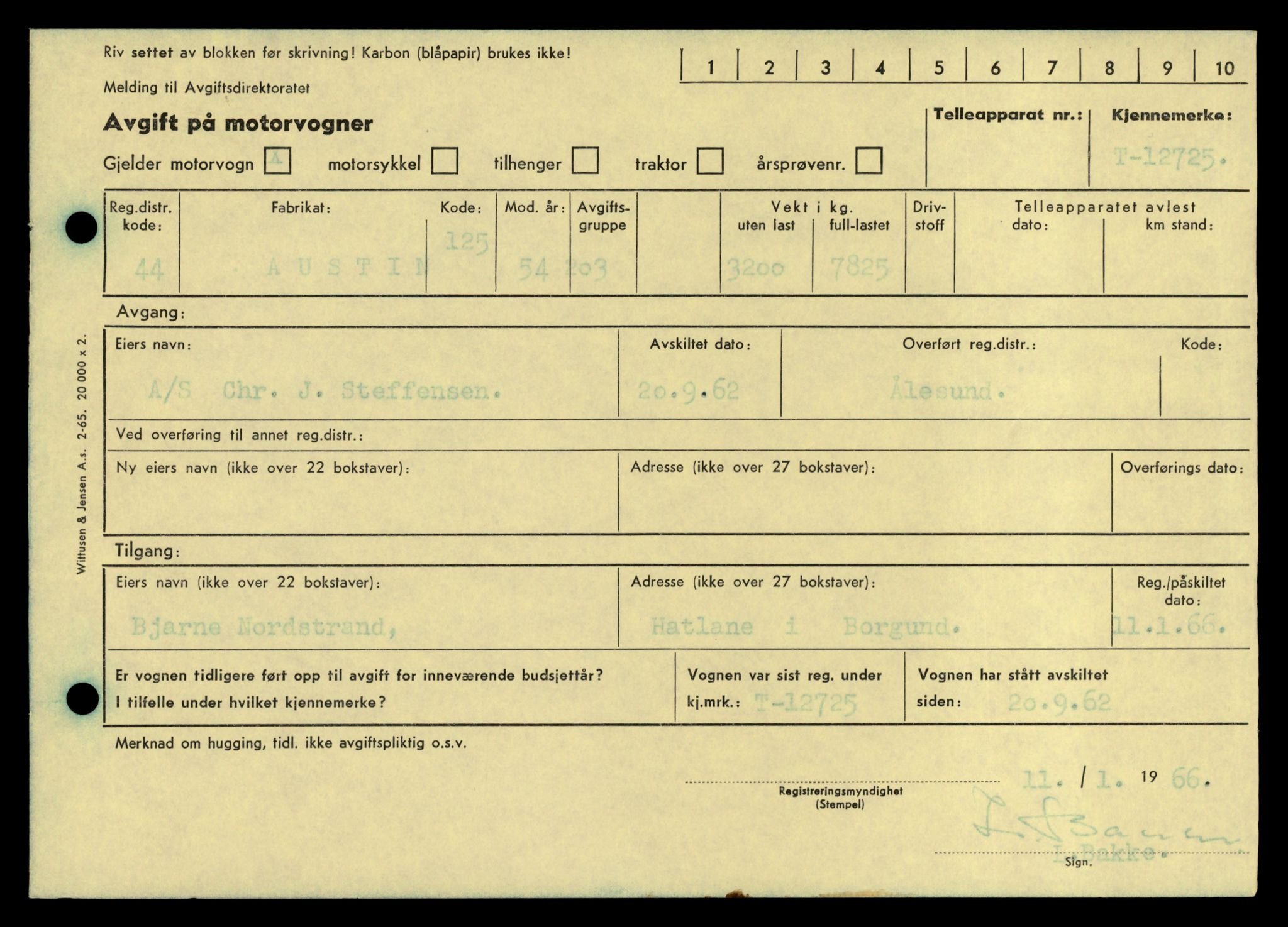 Møre og Romsdal vegkontor - Ålesund trafikkstasjon, AV/SAT-A-4099/F/Fe/L0035: Registreringskort for kjøretøy T 12653 - T 12829, 1927-1998, p. 1392