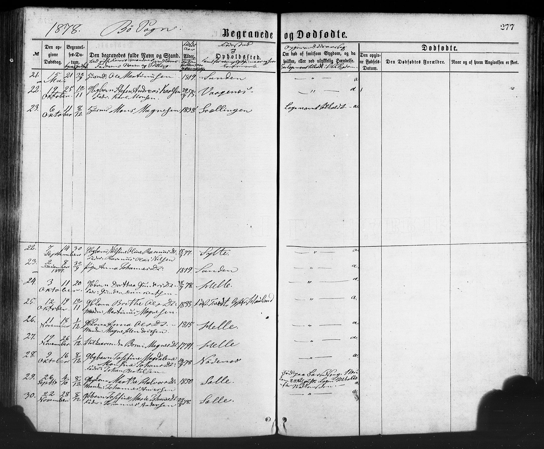 Manger sokneprestembete, AV/SAB-A-76801/H/Haa: Parish register (official) no. A 8, 1871-1880, p. 277