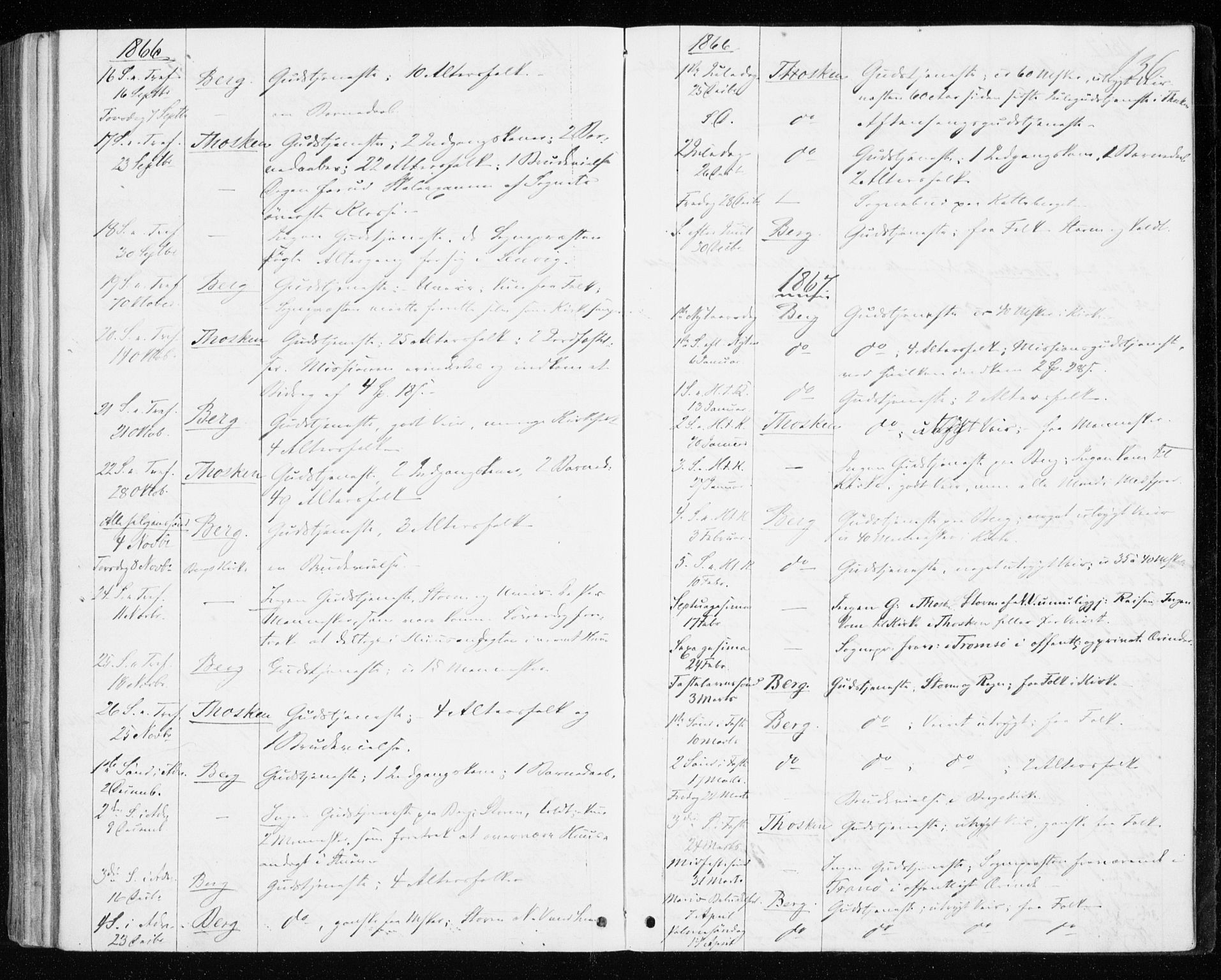 Berg sokneprestkontor, SATØ/S-1318/G/Ga/Gaa/L0002kirke: Parish register (official) no. 2, 1860-1872, p. 136
