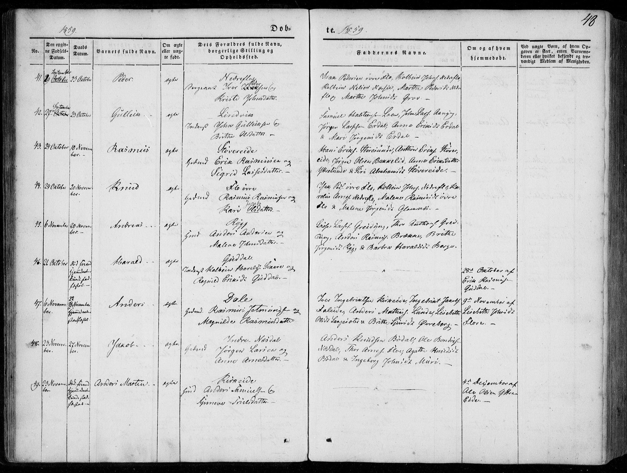 Stryn Sokneprestembete, AV/SAB-A-82501: Parish register (official) no. A 2, 1844-1861, p. 48