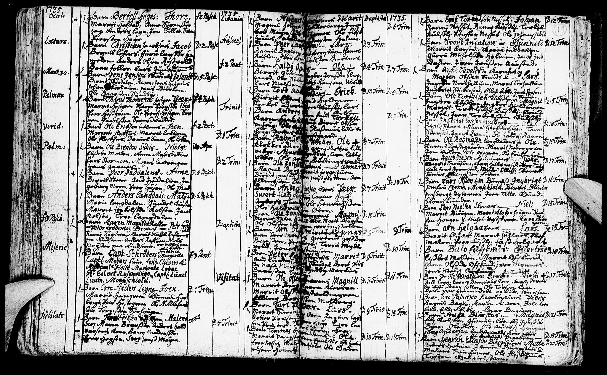 Ministerialprotokoller, klokkerbøker og fødselsregistre - Nord-Trøndelag, SAT/A-1458/723/L0230: Parish register (official) no. 723A01, 1705-1747, p. 119