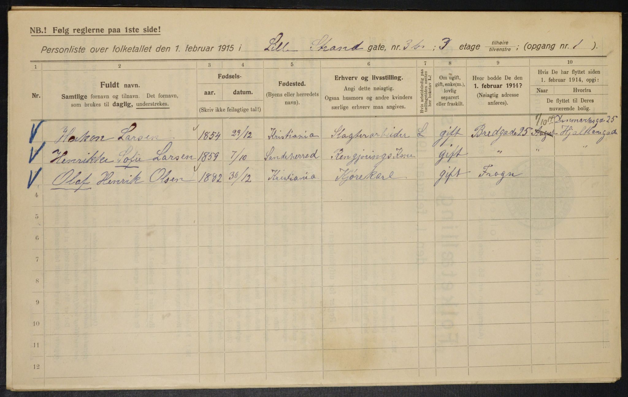 OBA, Municipal Census 1915 for Kristiania, 1915, p. 57086