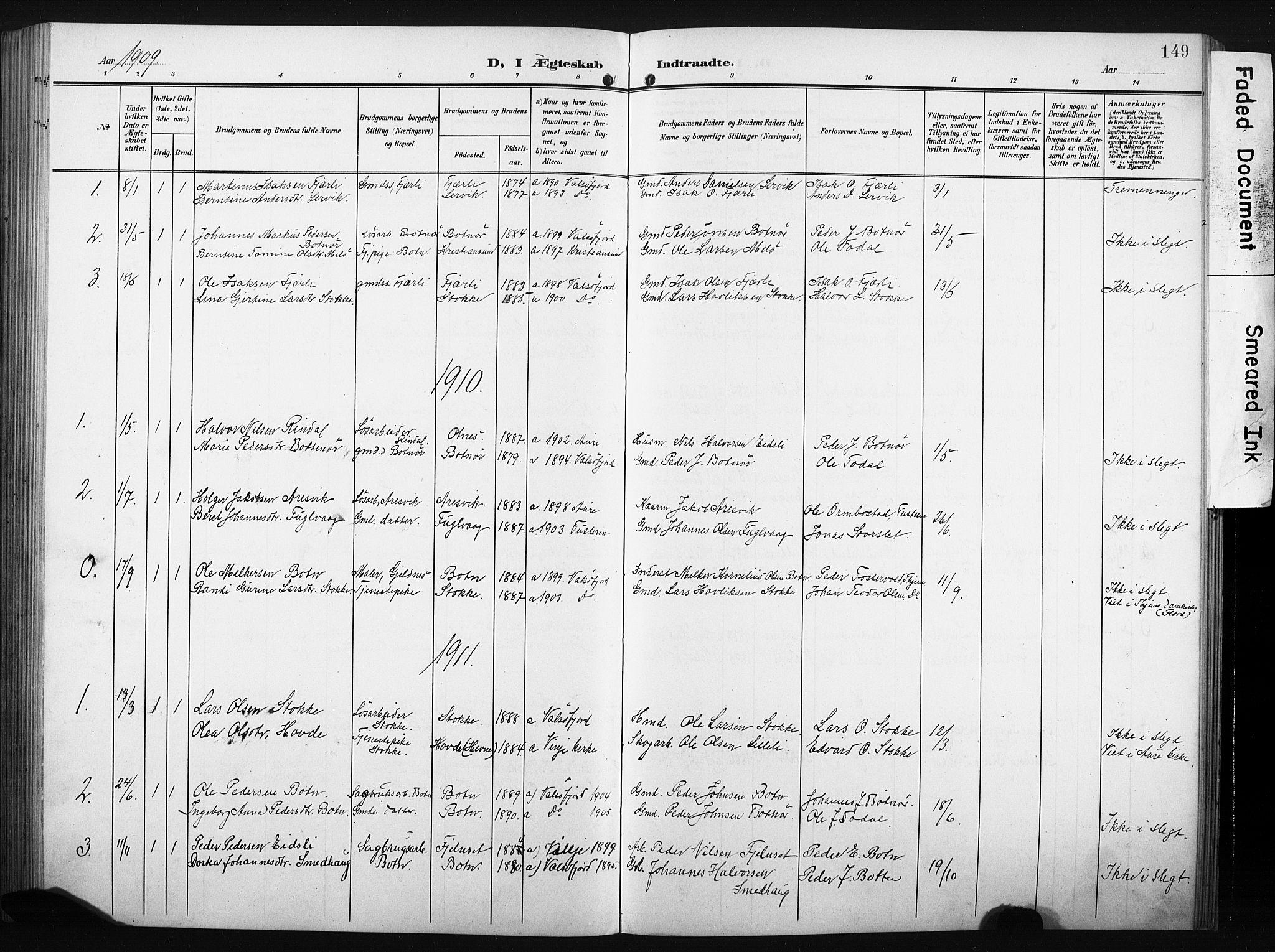 Ministerialprotokoller, klokkerbøker og fødselsregistre - Møre og Romsdal, AV/SAT-A-1454/580/L0927: Parish register (copy) no. 580C02, 1904-1932, p. 149