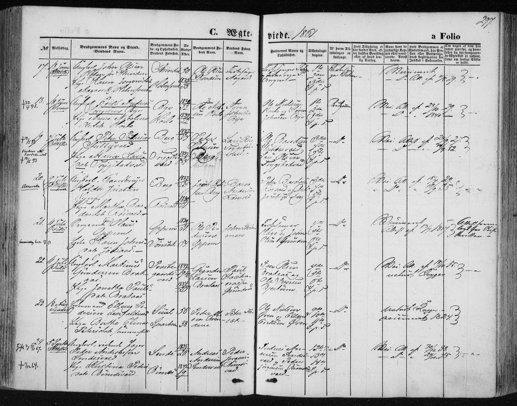 Ministerialprotokoller, klokkerbøker og fødselsregistre - Nord-Trøndelag, SAT/A-1458/723/L0241: Parish register (official) no. 723A10, 1860-1869, p. 297