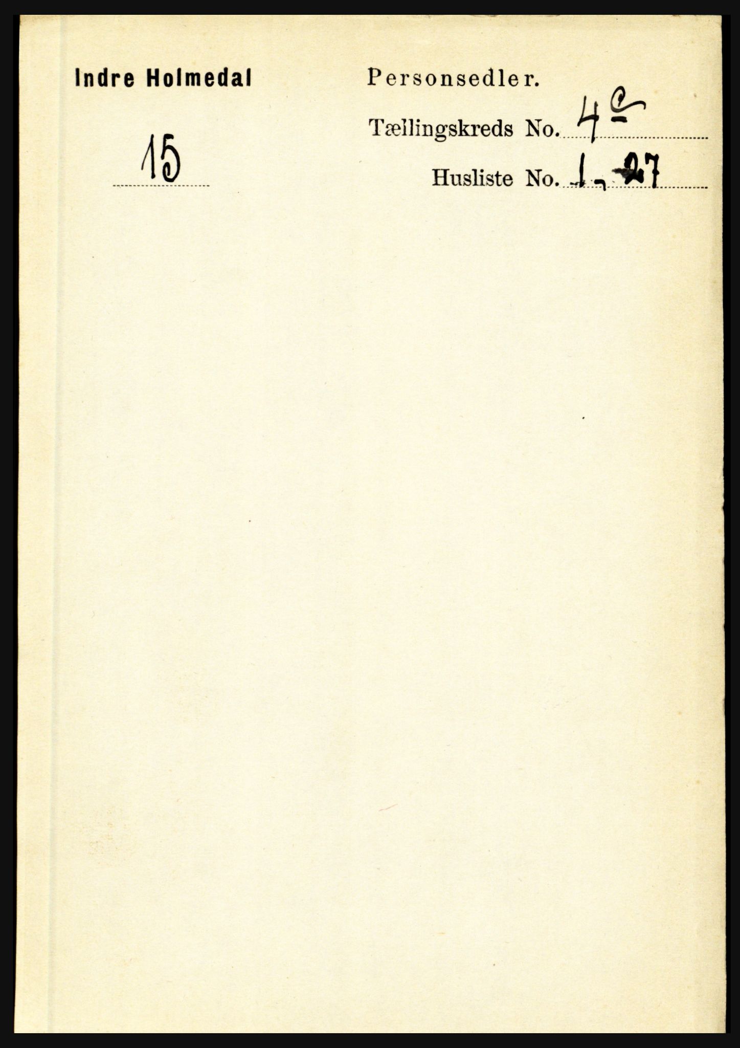 RA, 1891 census for 1430 Indre Holmedal, 1891, p. 1635