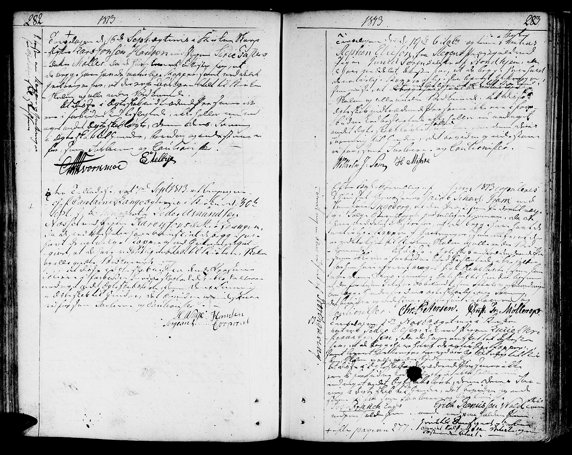 Ministerialprotokoller, klokkerbøker og fødselsregistre - Sør-Trøndelag, SAT/A-1456/602/L0105: Parish register (official) no. 602A03, 1774-1814, p. 282-283