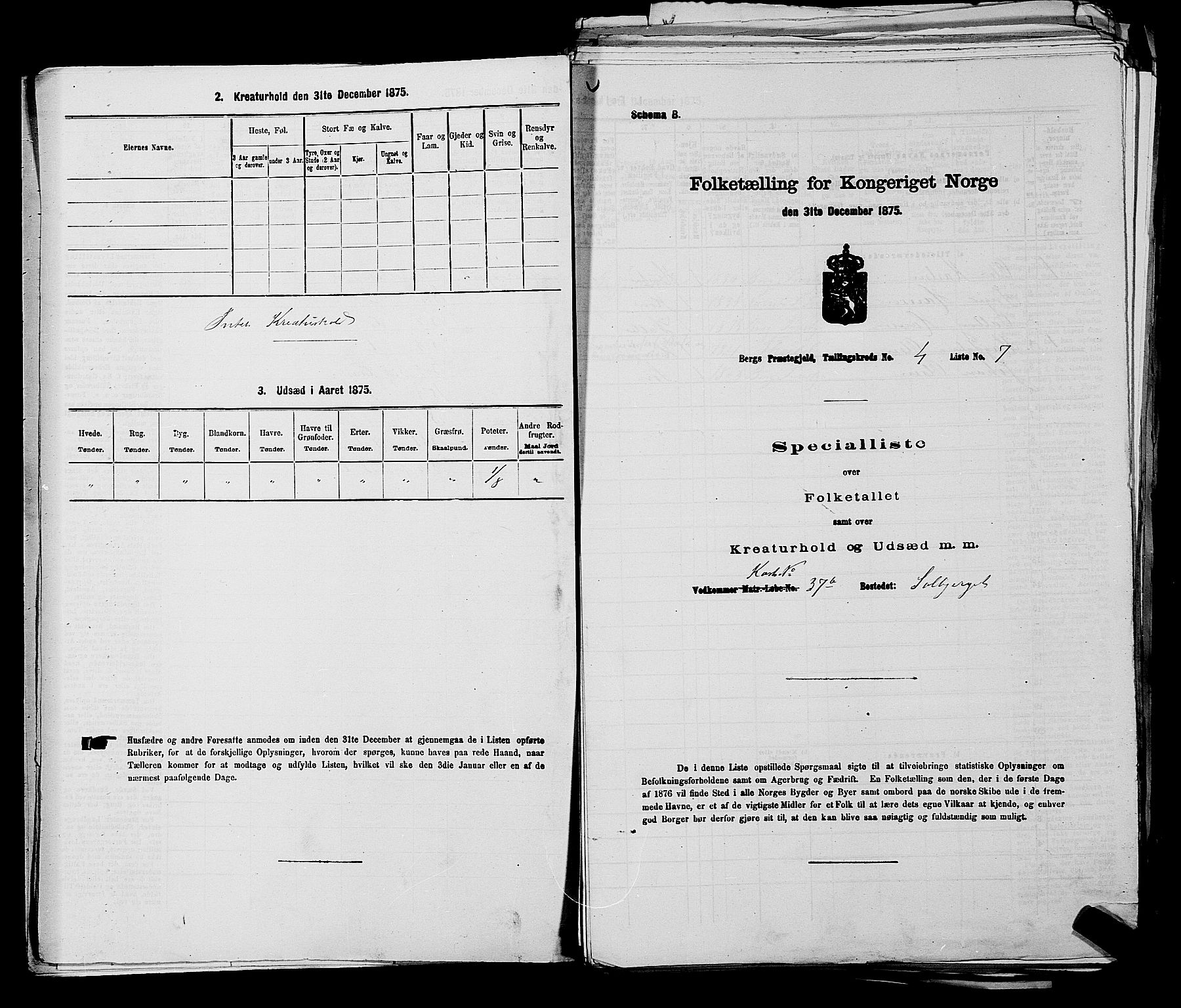 RA, 1875 census for 0116P Berg, 1875, p. 465