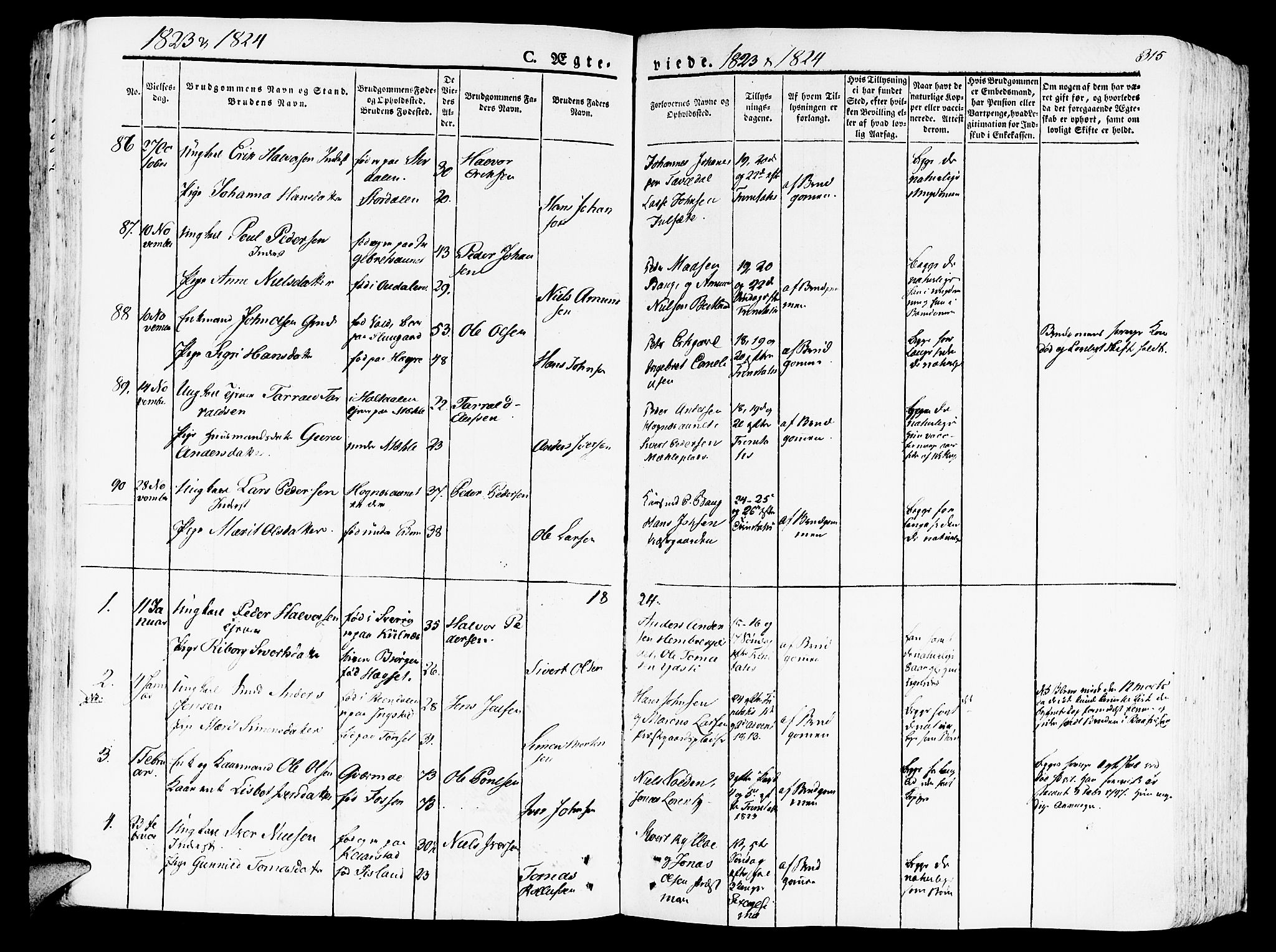 Ministerialprotokoller, klokkerbøker og fødselsregistre - Nord-Trøndelag, SAT/A-1458/709/L0070: Parish register (official) no. 709A10, 1820-1832, p. 315