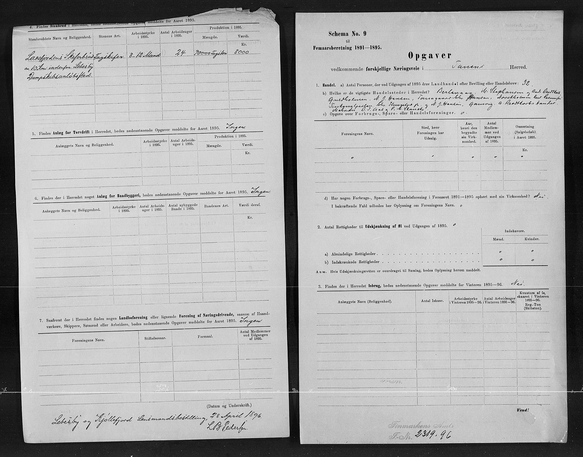 Statistisk sentralbyrå, Næringsøkonomiske emner, Generelt - Amtmennenes femårsberetninger, AV/RA-S-2233/F/Fa/L0082: --, 1891-1895, p. 348