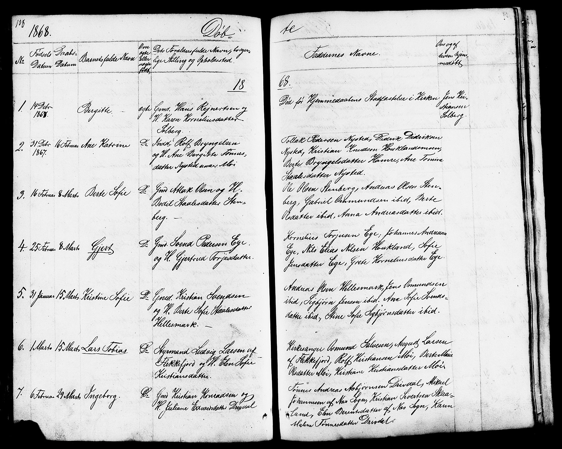 Lund sokneprestkontor, AV/SAST-A-101809/S07/L0003: Parish register (copy) no. B 3, 1848-1885, p. 108