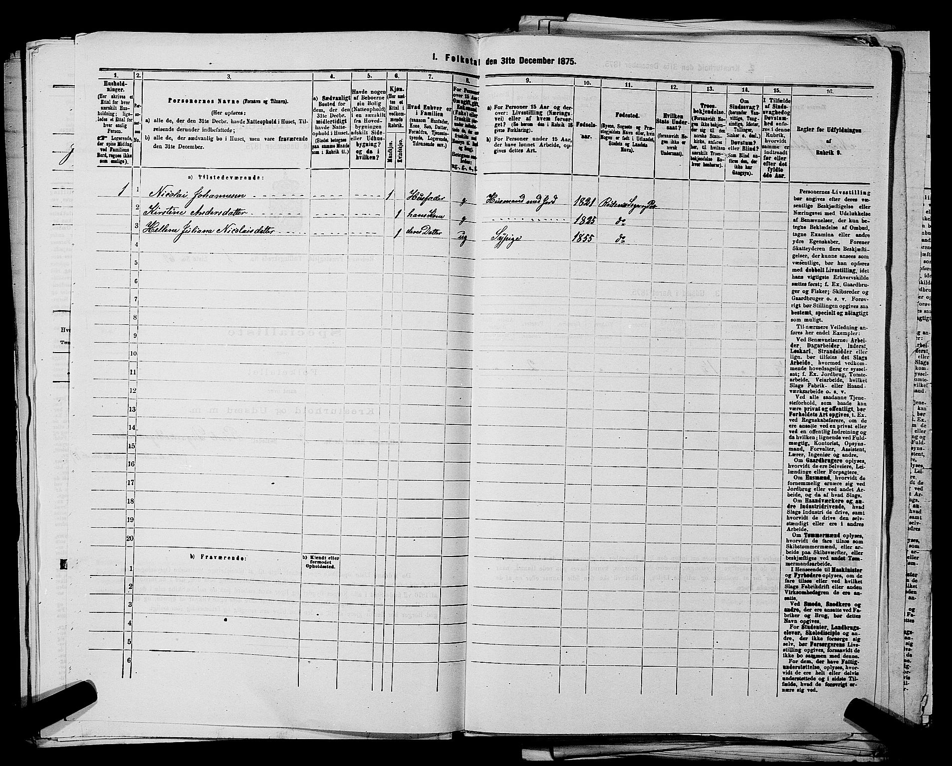RA, 1875 census for 0120P Rødenes, 1875, p. 167