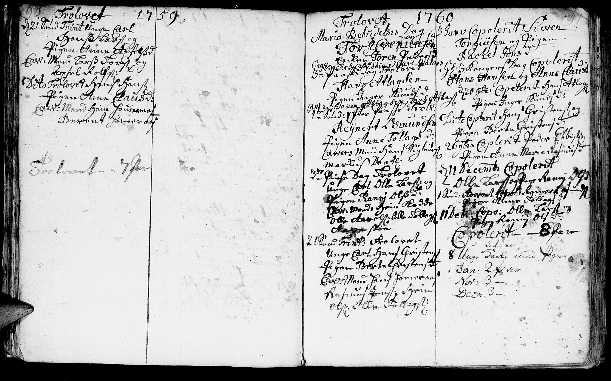 Flekkefjord sokneprestkontor, SAK/1111-0012/F/Fa/Fab/L0001: Parish register (official) no. A 1, 1750-1780, p. 90-91