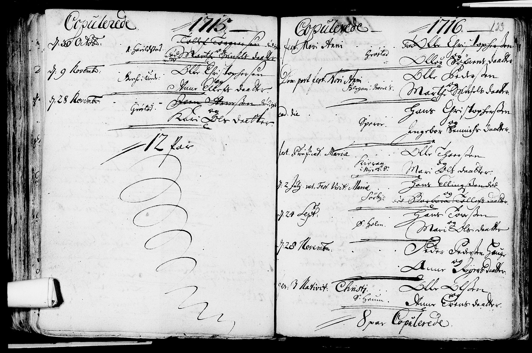 Våle kirkebøker, SAKO/A-334/F/Fa/L0002: Parish register (official) no. I 2, 1705-1732, p. 133