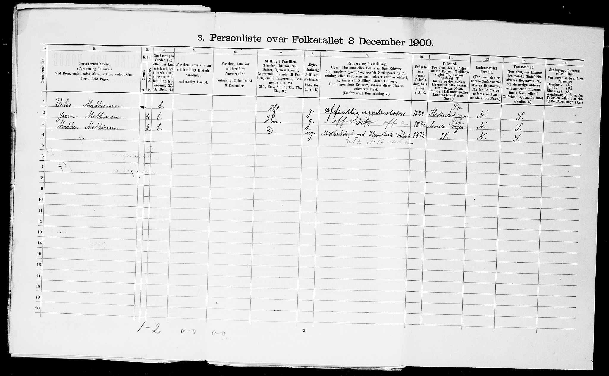 SAST, 1900 census for Stavanger, 1900, p. 8760