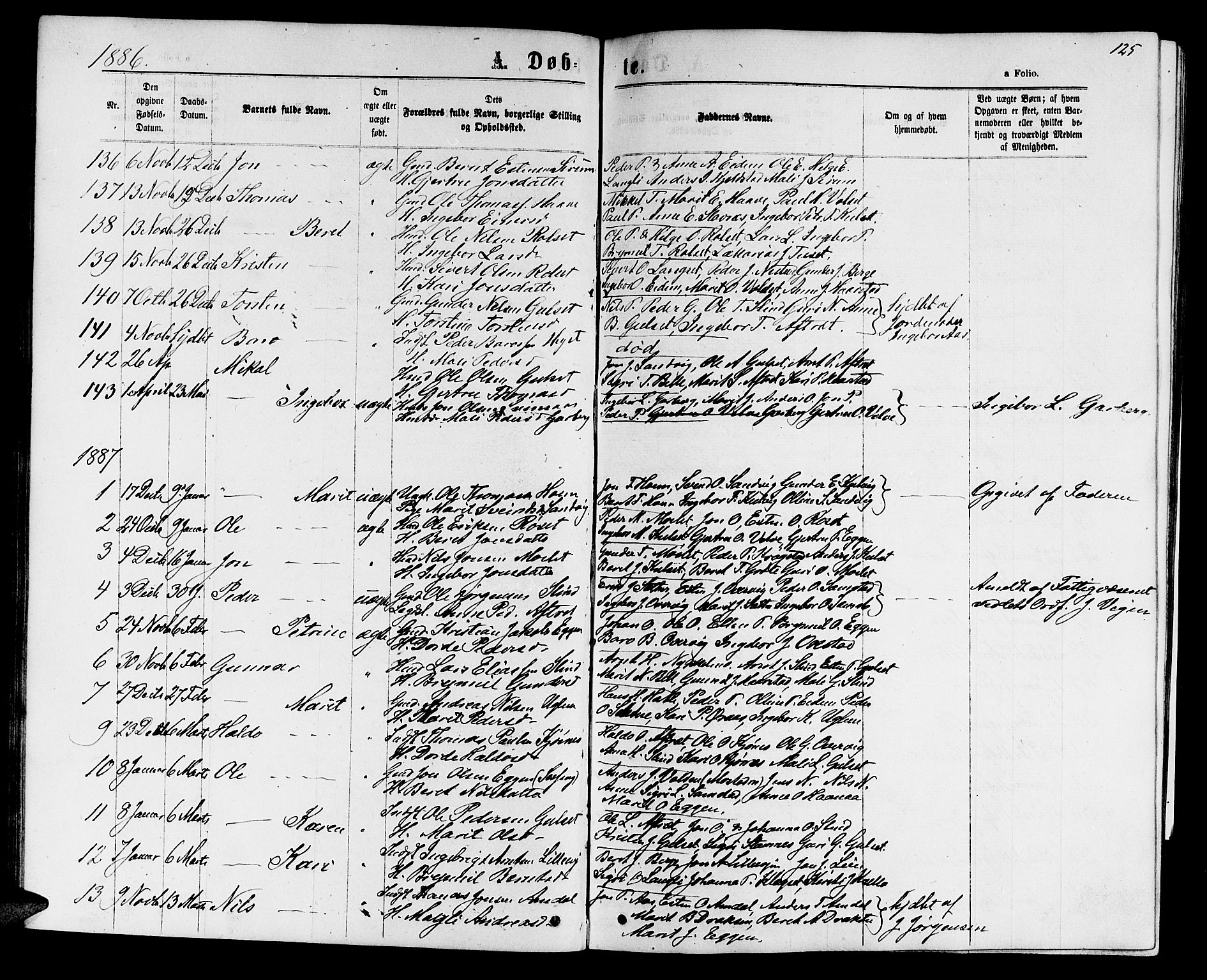 Ministerialprotokoller, klokkerbøker og fødselsregistre - Sør-Trøndelag, SAT/A-1456/695/L1156: Parish register (copy) no. 695C07, 1869-1888, p. 125
