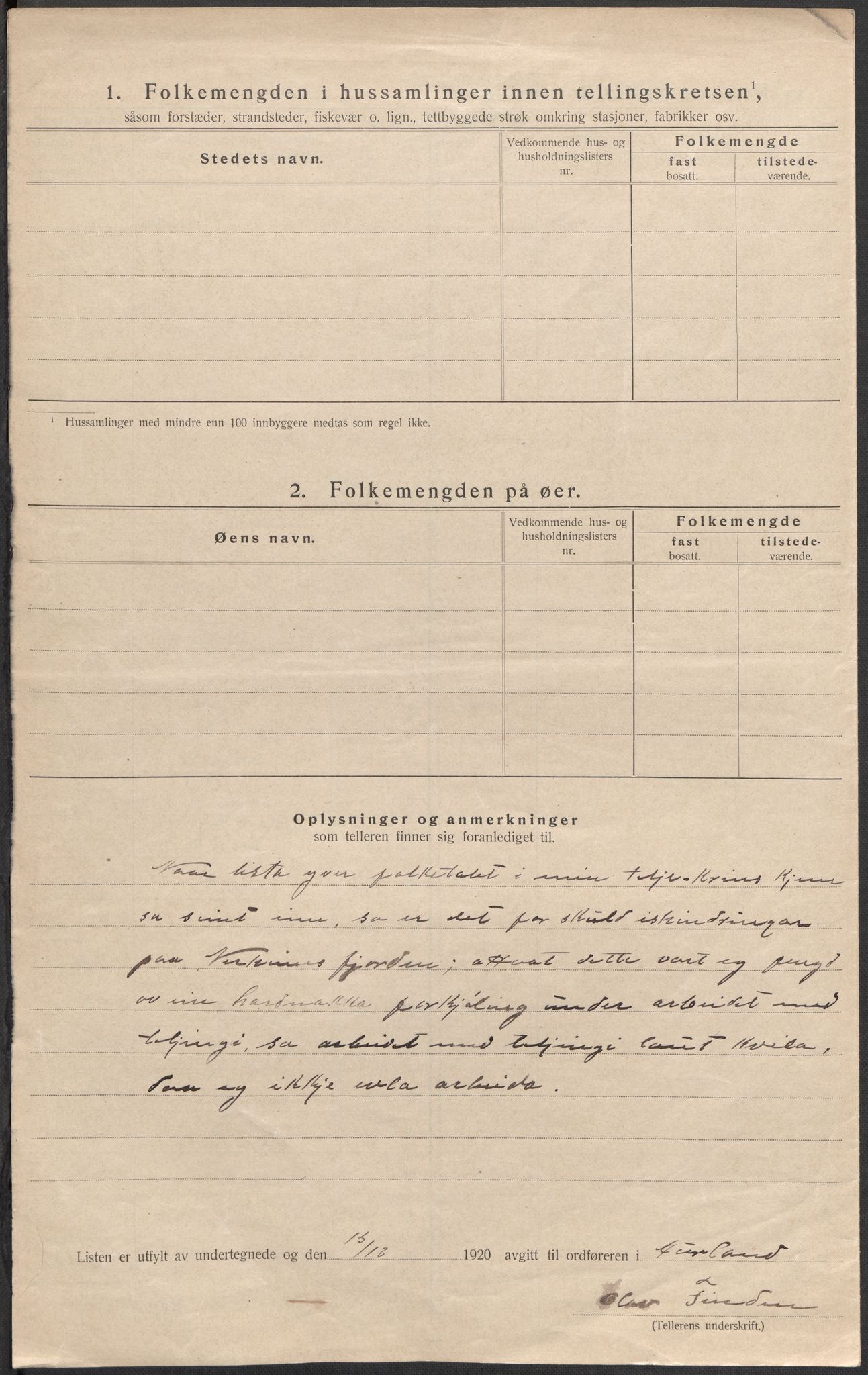 SAB, 1920 census for Aurland, 1920, p. 33