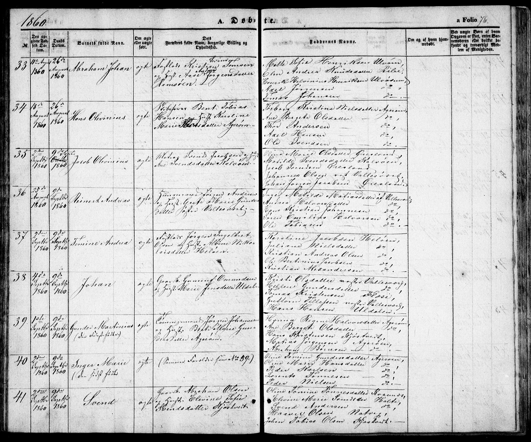 Høvåg sokneprestkontor, AV/SAK-1111-0025/F/Fb/L0002: Parish register (copy) no. B 2, 1847-1869, p. 76