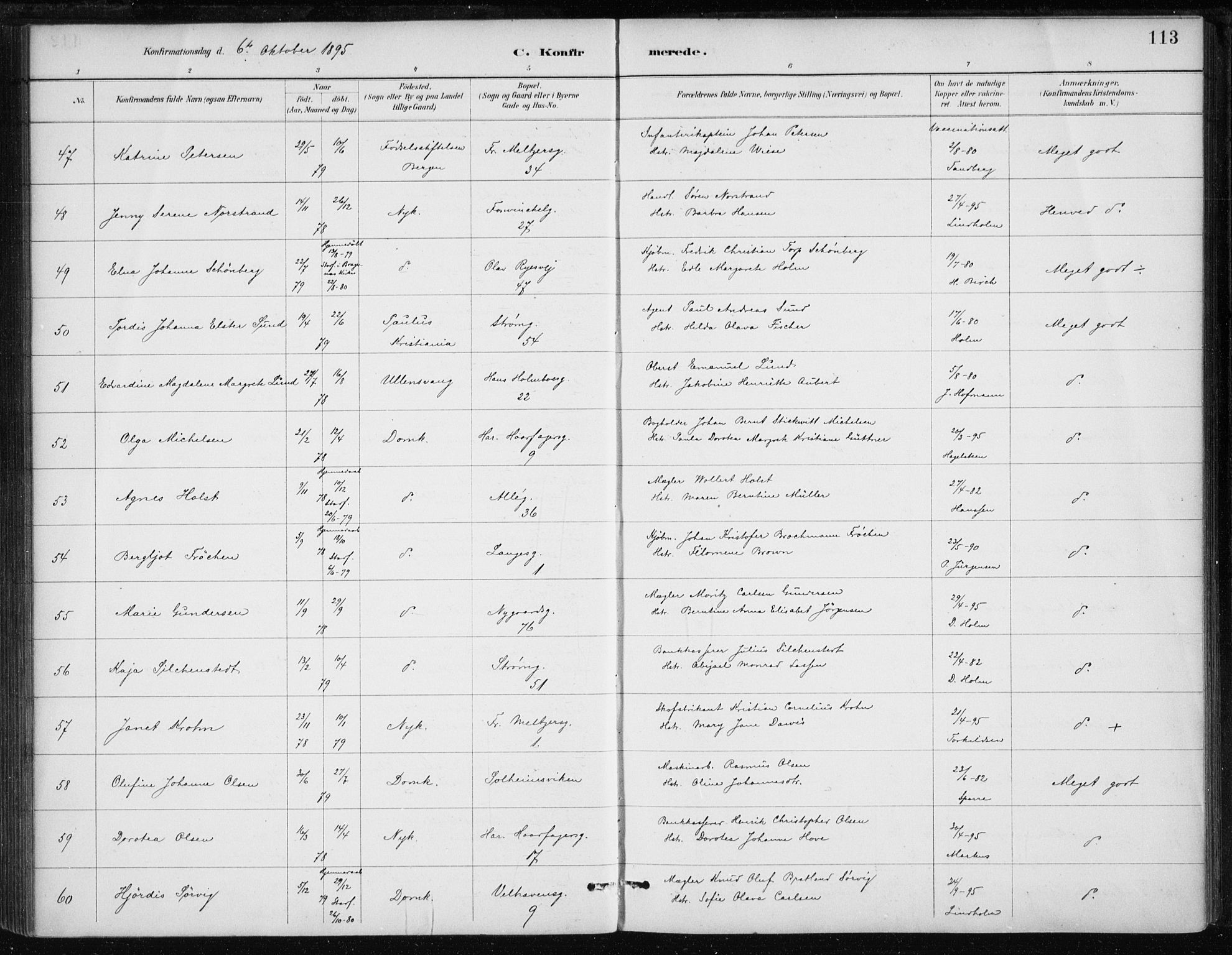 Johanneskirken sokneprestembete, AV/SAB-A-76001/H/Haa/L0008: Parish register (official) no. C 1, 1885-1907, p. 113