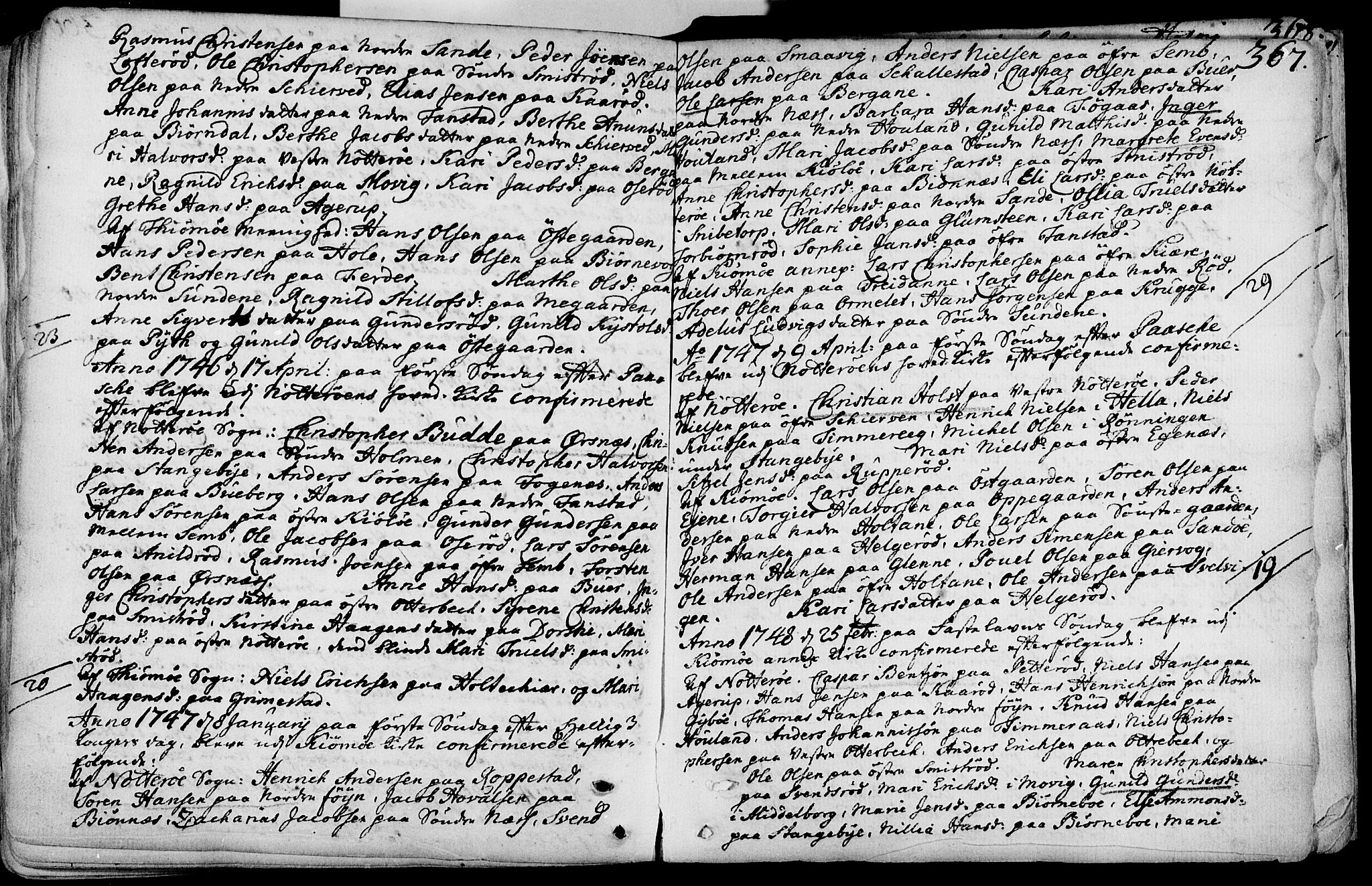 Nøtterøy kirkebøker, SAKO/A-354/F/Fa/L0002: Parish register (official) no. I 2, 1738-1790, p. 367